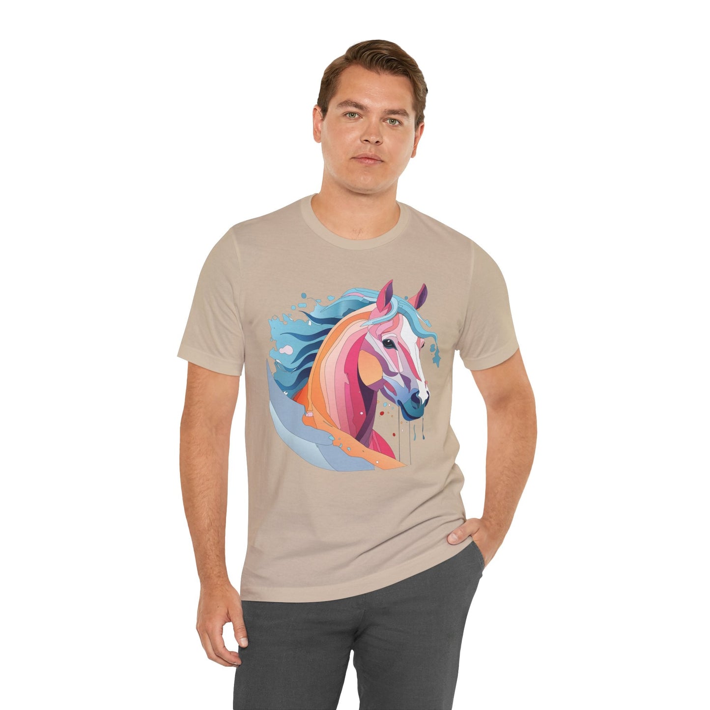 Unisex Animal Tee Shirt With Art Design Wild Animals Short Sleeve Premium Comfort Fit