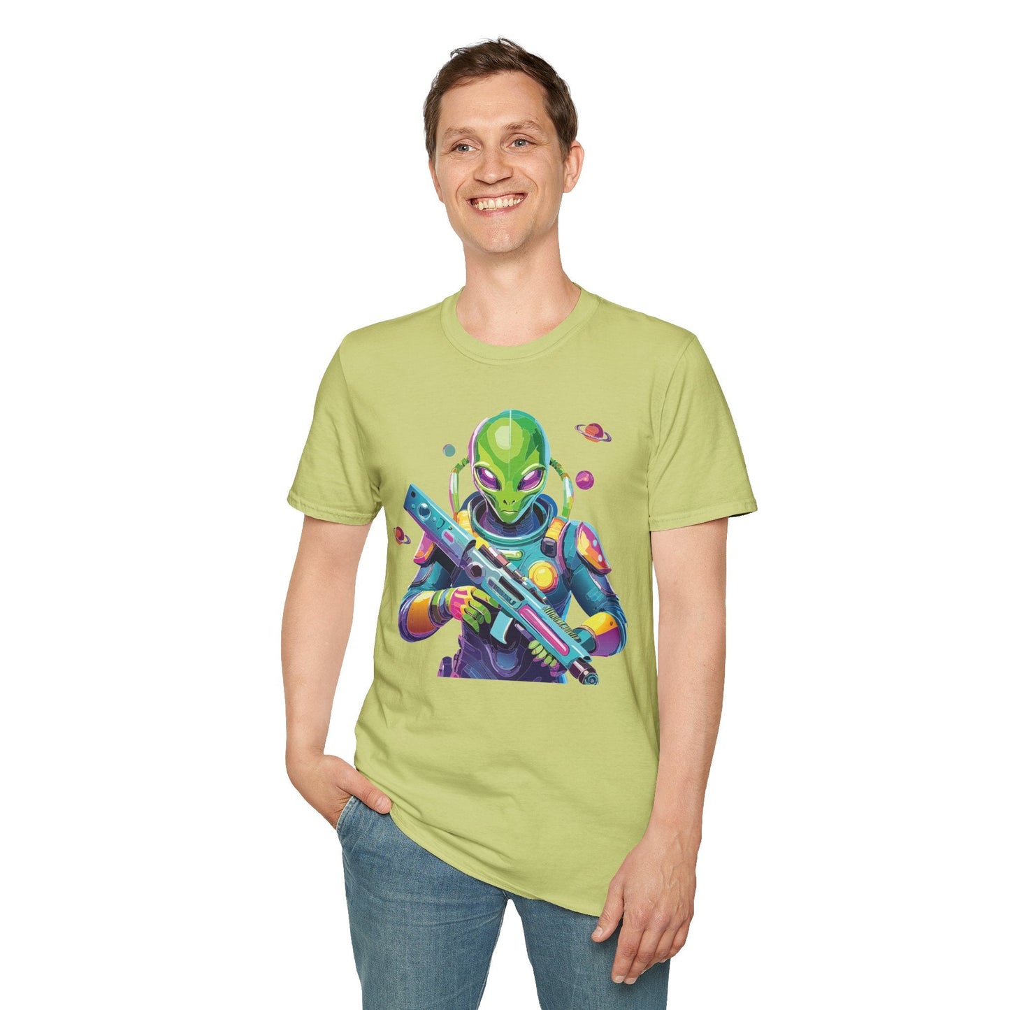 Alien Cosmos T Shirt Unisex Gildan Softstyle 64000 Art Design Tee For Everyday Comfort