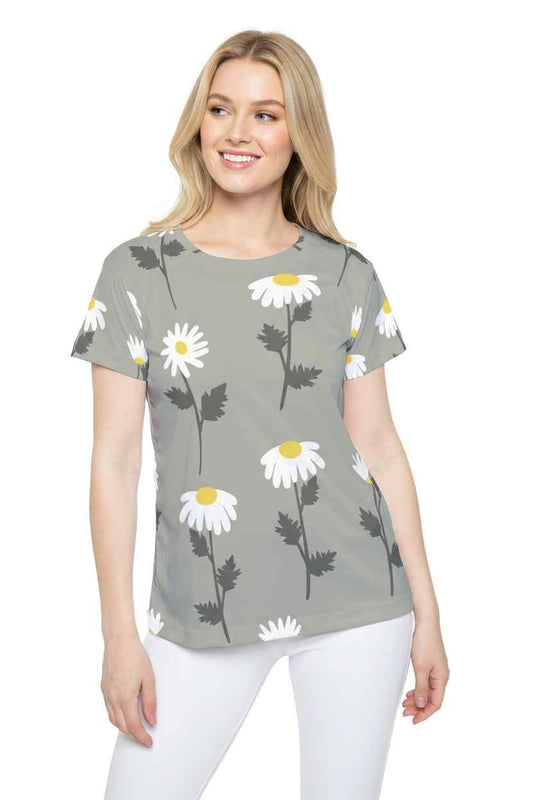 Women Poly Shirt with Floral Print F218