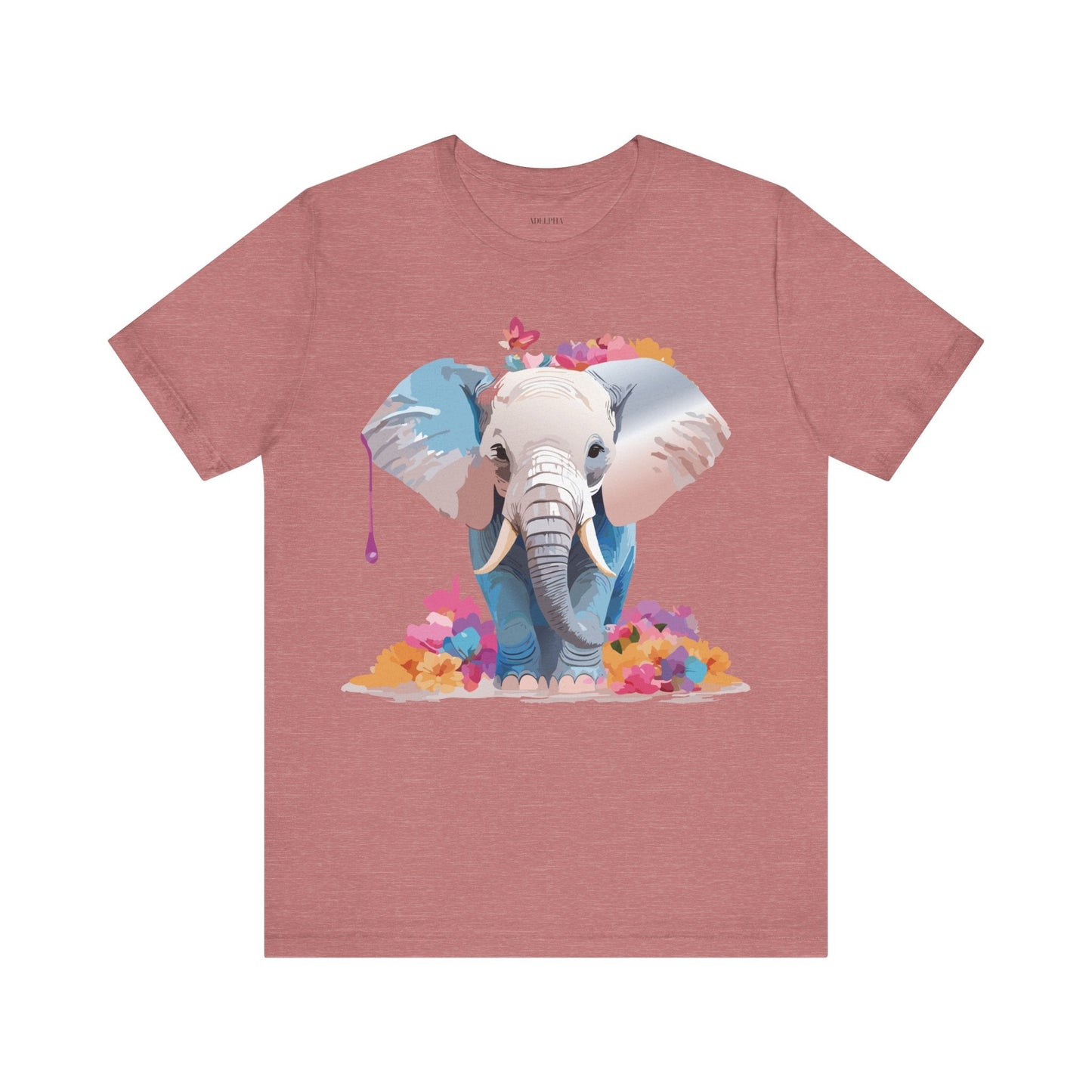 Elephant Graphic Tee From Adelpha Unisex Vintage Inspired Art Design Tee Shirt For Everyday Wear