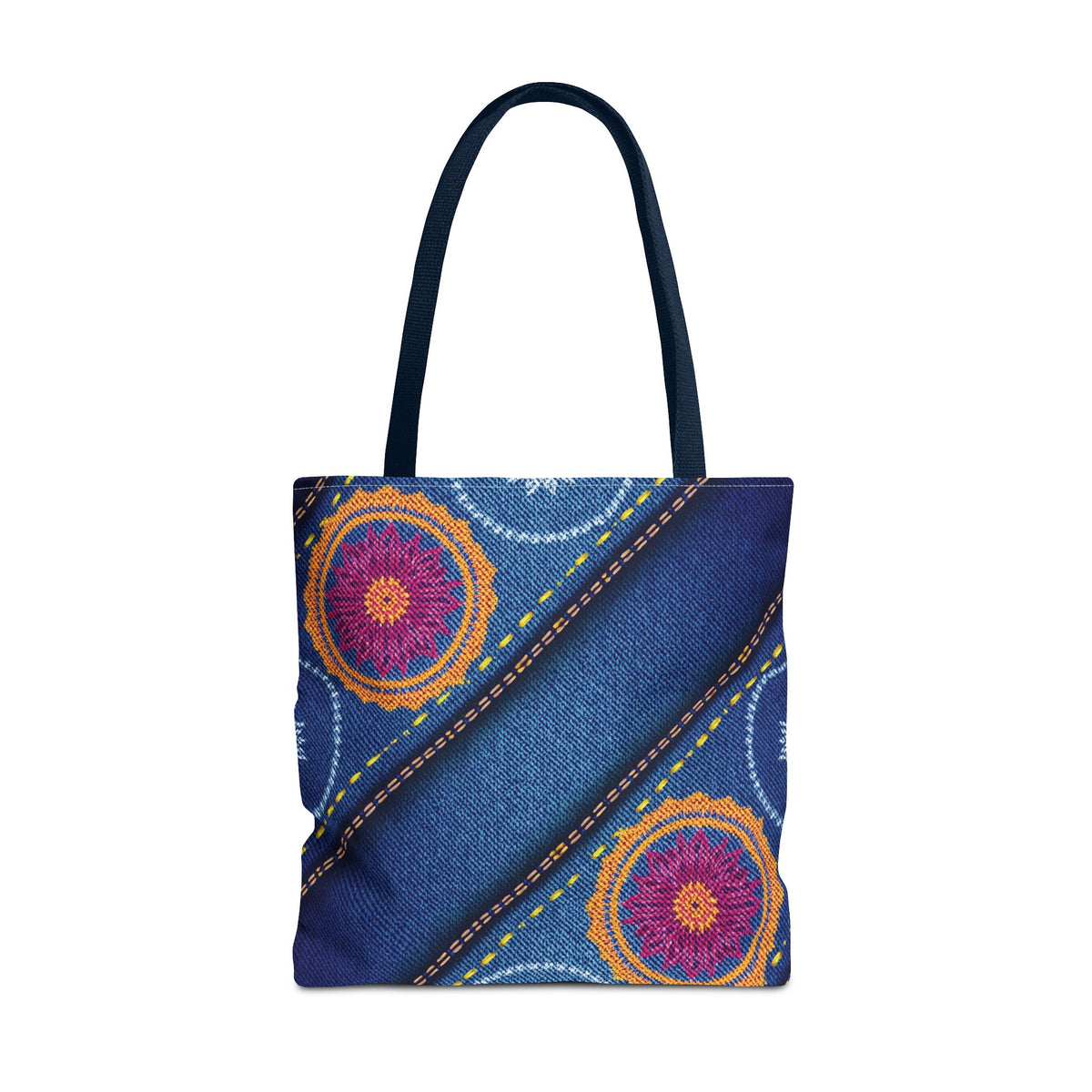 Diwali Graphic Denim Fabric Imitation Print Unisex Canvas Bag Poly Spun 3 Sizes Tote Bag 205-14