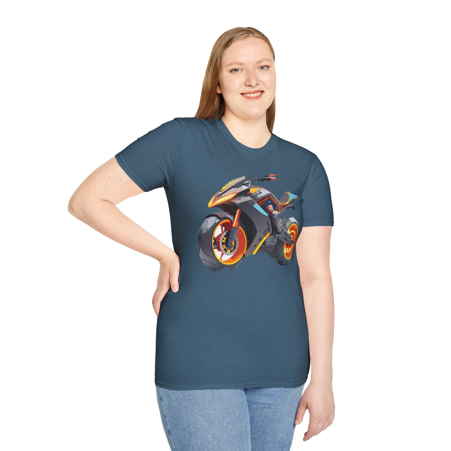 Unisex Bike T Shirt With Motorcycle Graphic MTB Tee Cotton Softstyle Comfort For Riders