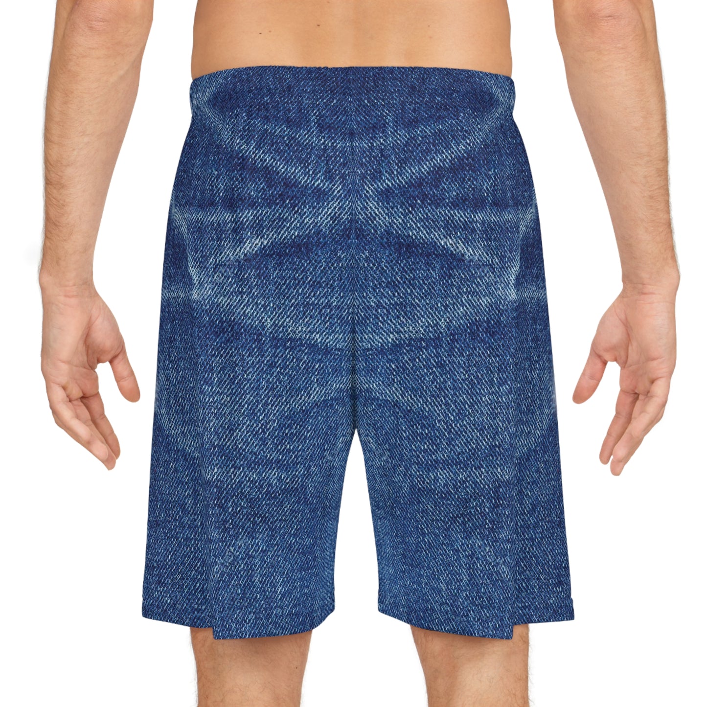 Denim Print Basketball Shorts, Basketball Shorts with Denim Print 3