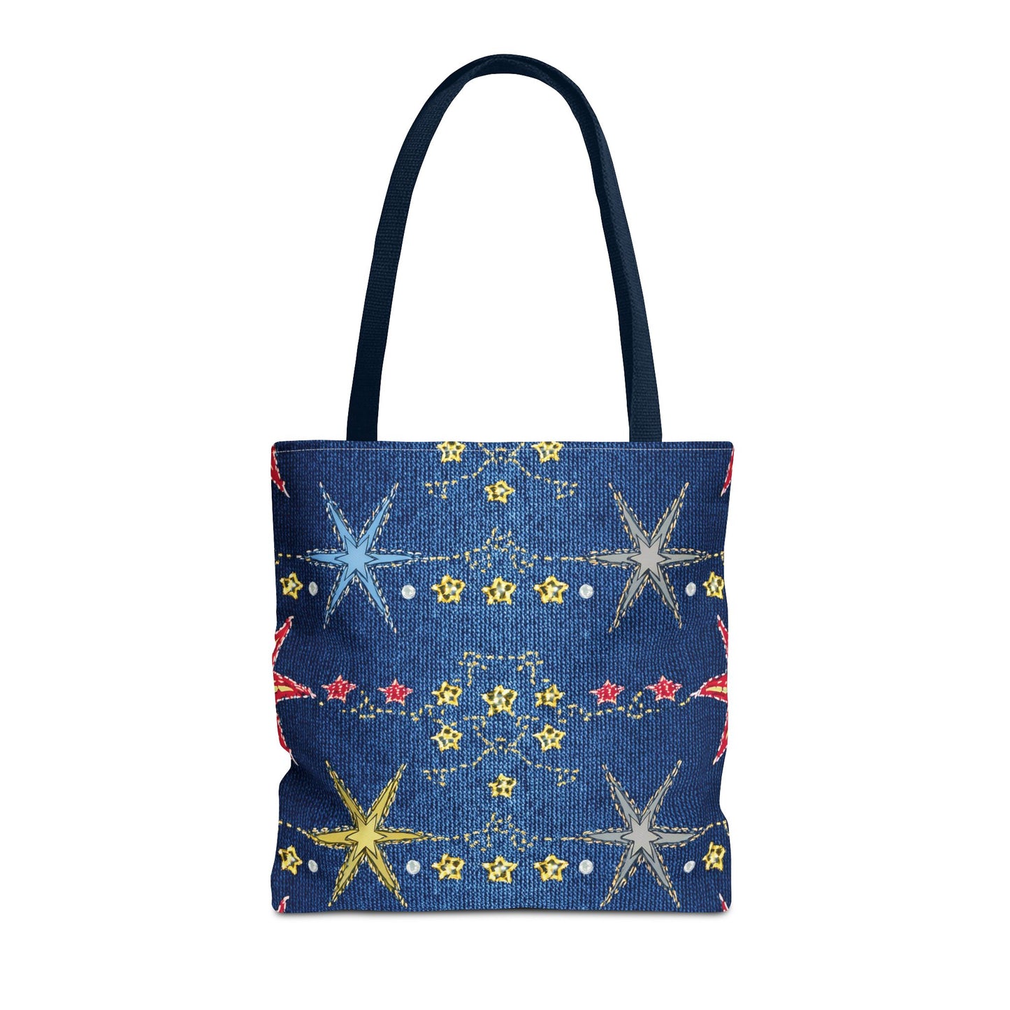Denim Fabric Imitation Print Unisex Canvas Bag Poly Spun 3 Sizes Tote Bag 181