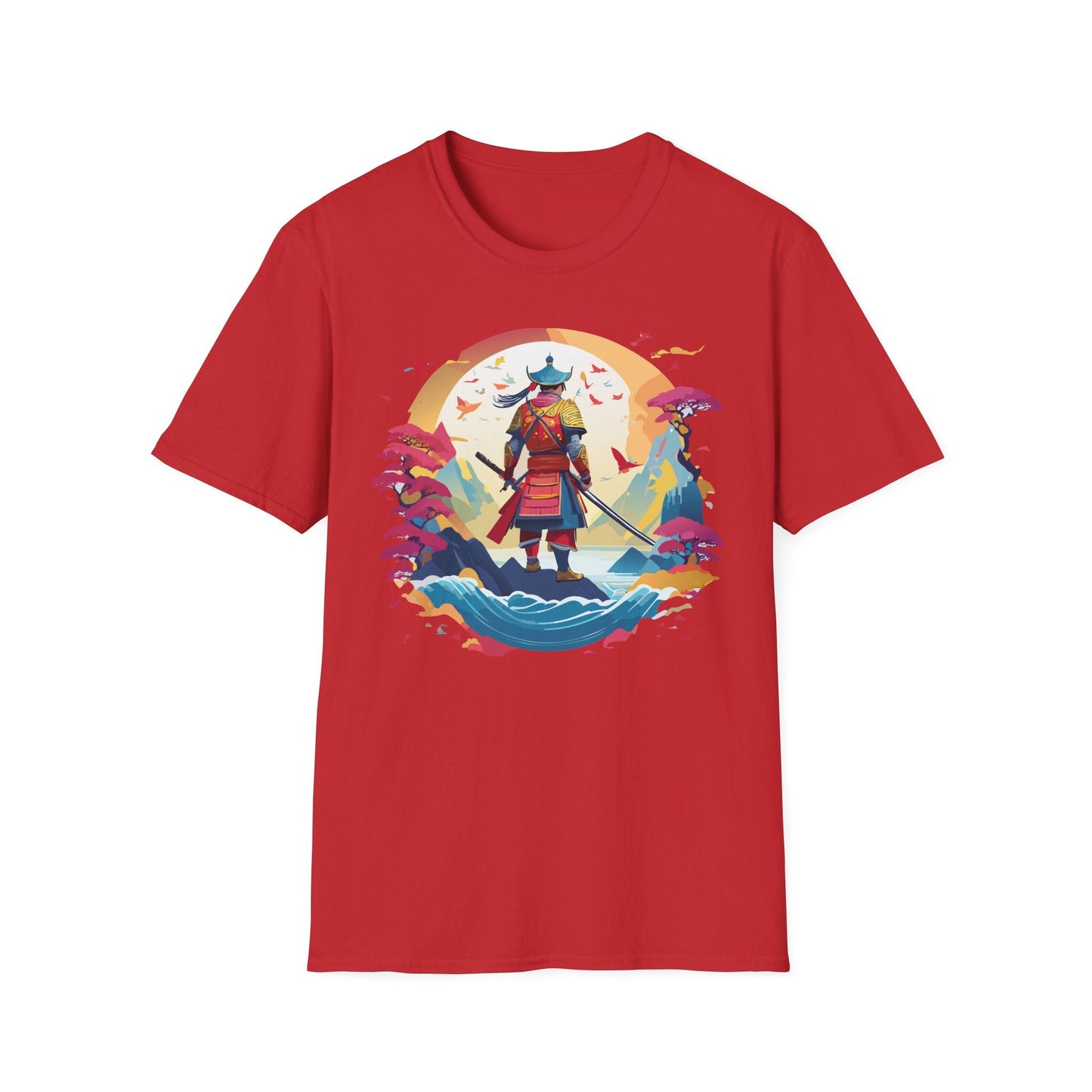 Samurai Shirt Unisex Tee Made With 100 Percent Ring Spun Cotton Soft Durable Comfort Gildan 64000