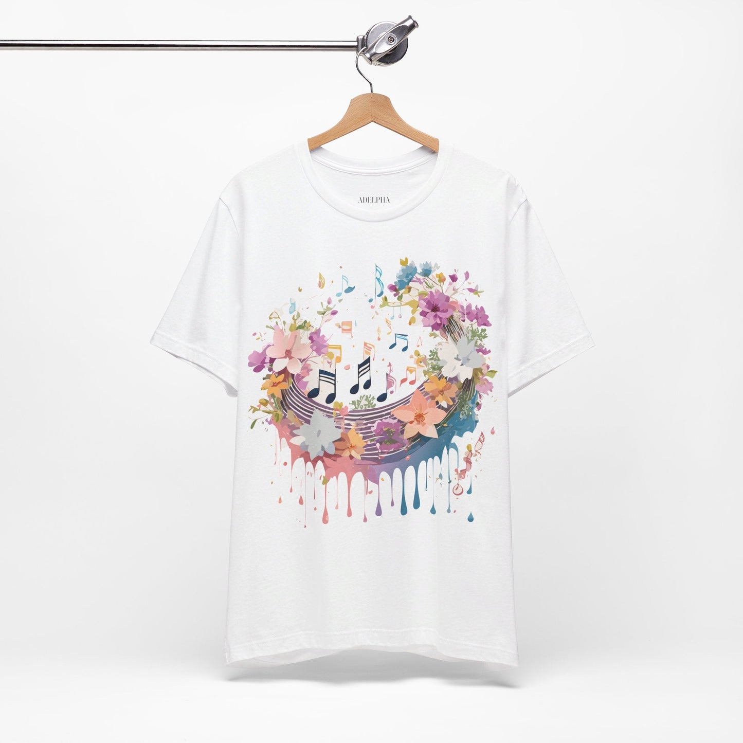 Music Graphic Unisex 100 Cotton Vintage Art with Musical Elements Tee 114