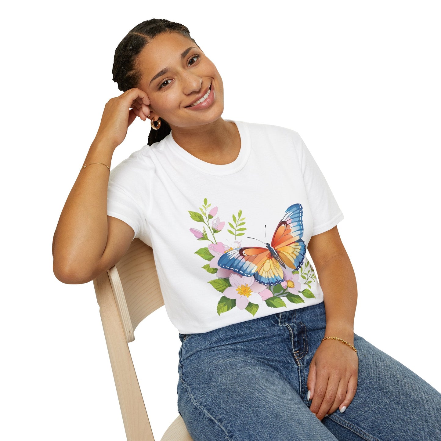 Butterfly T Shirt Unisex Monarch Design Gildan Softstyle 64000 Ring Spun Cotton Tee