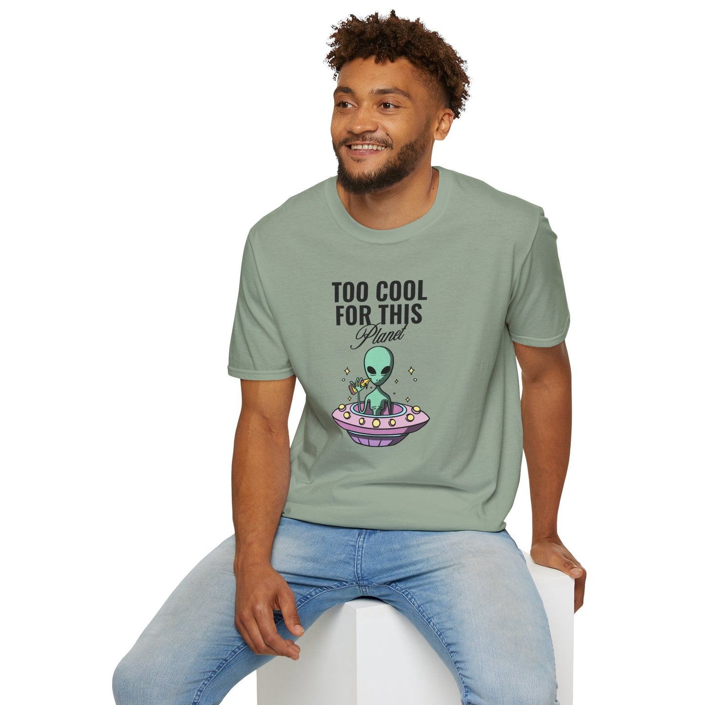 Alien UFO TShirt  Too Cool For This Planet Graphic Tee