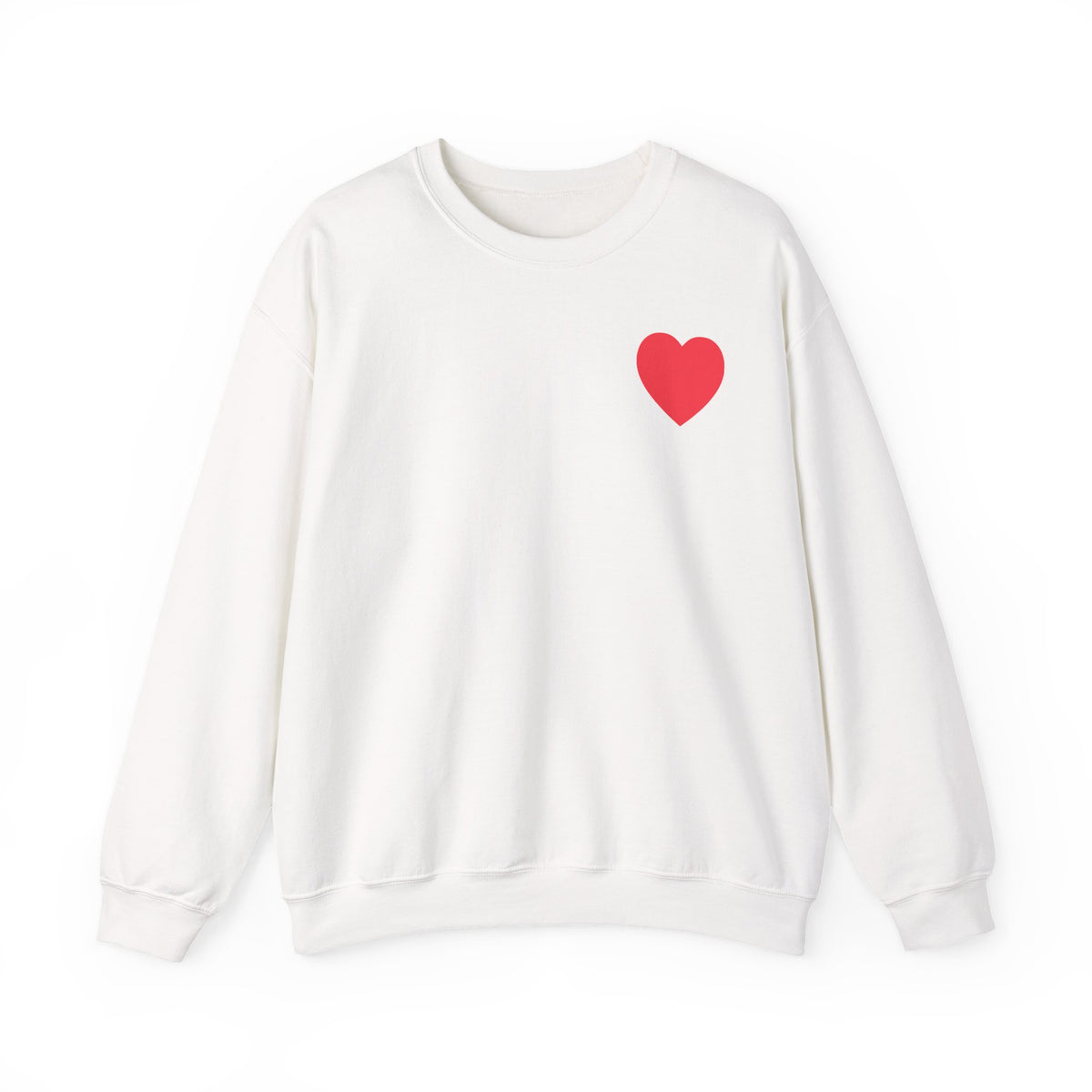 Small Red Heart Graphic Valentine's Day Sweatshirt Unisex 50/50 Cotton-Poly Sweatshirt w79