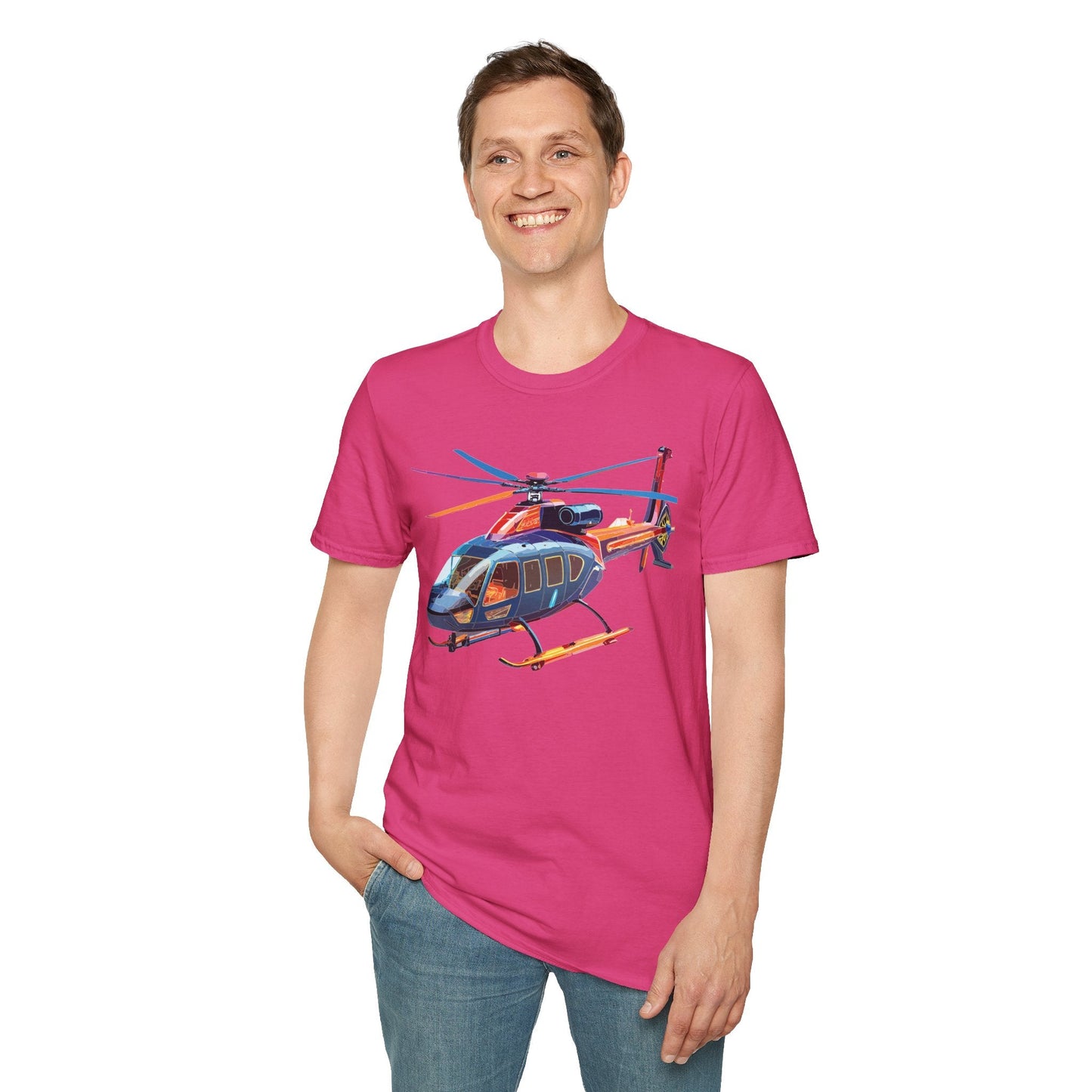 Chopper Helicopter Graphic Unisex Cotton Softstyle Short Sleeve Tee 4