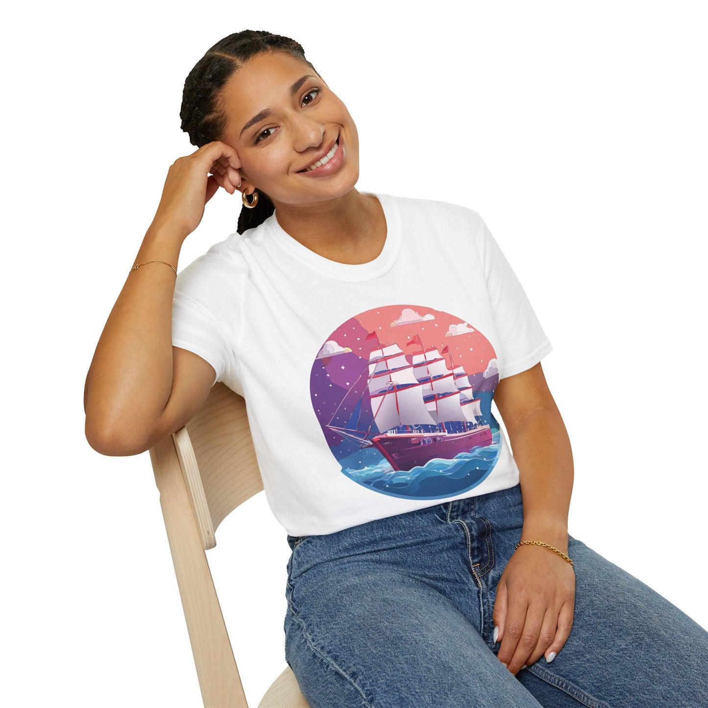 Unisex Gildan Softstyle 64000 T Shirt Ship Frigate Vessel Tee For Maritime Enthusiasts