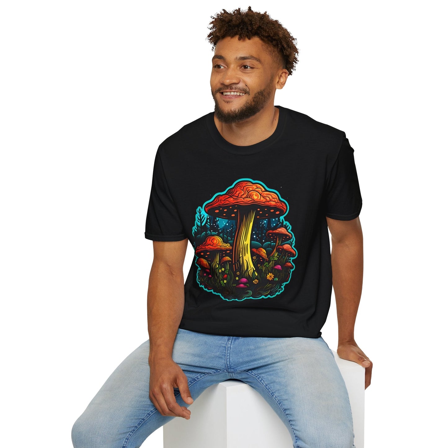 Mashroom Tee Shirt Unisex Softstyle 64000 With Funny Mashroom Fungus Graphic Design