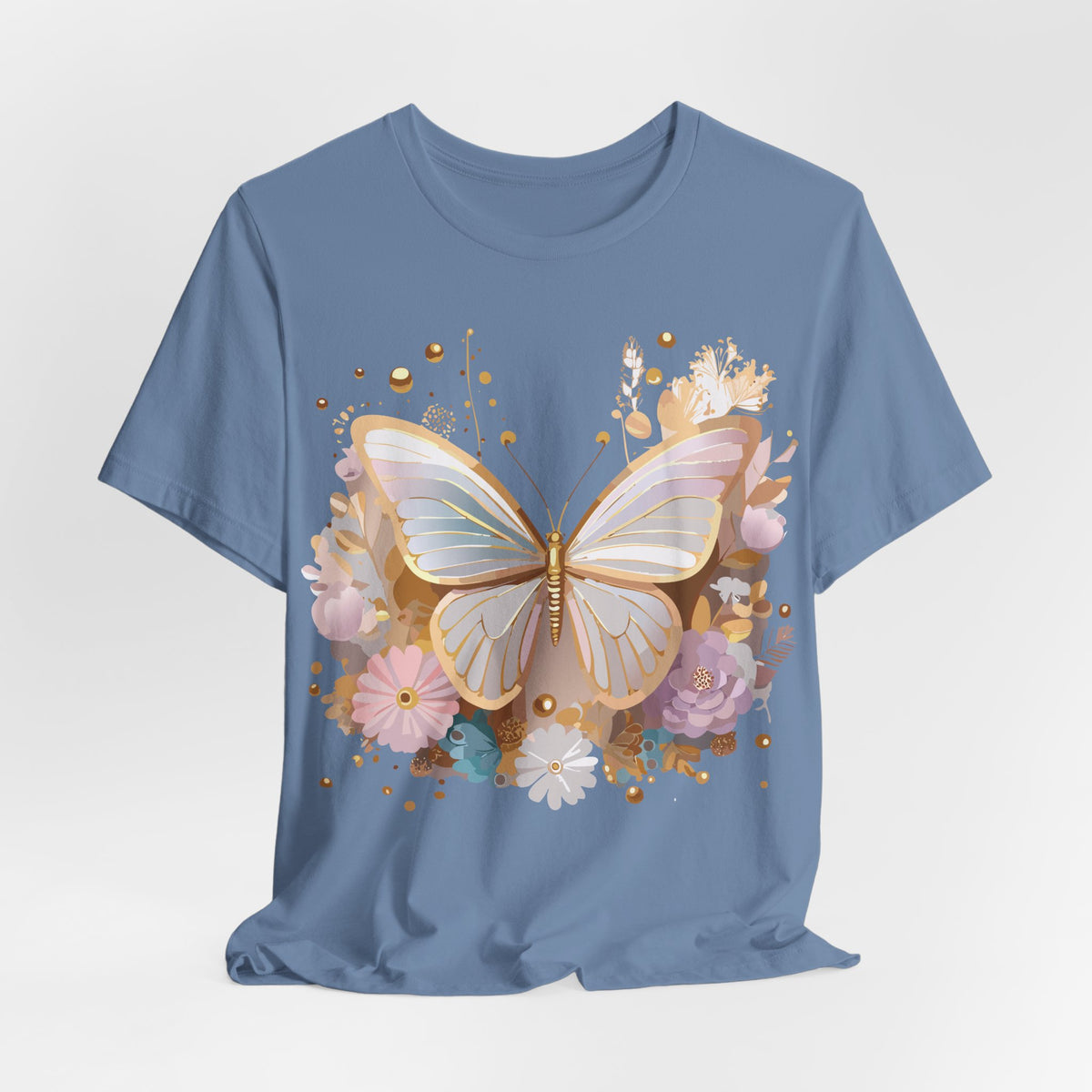 Butterfly Graphic Unisex Cotton Bella+Canvas Tee with Art Design n67
