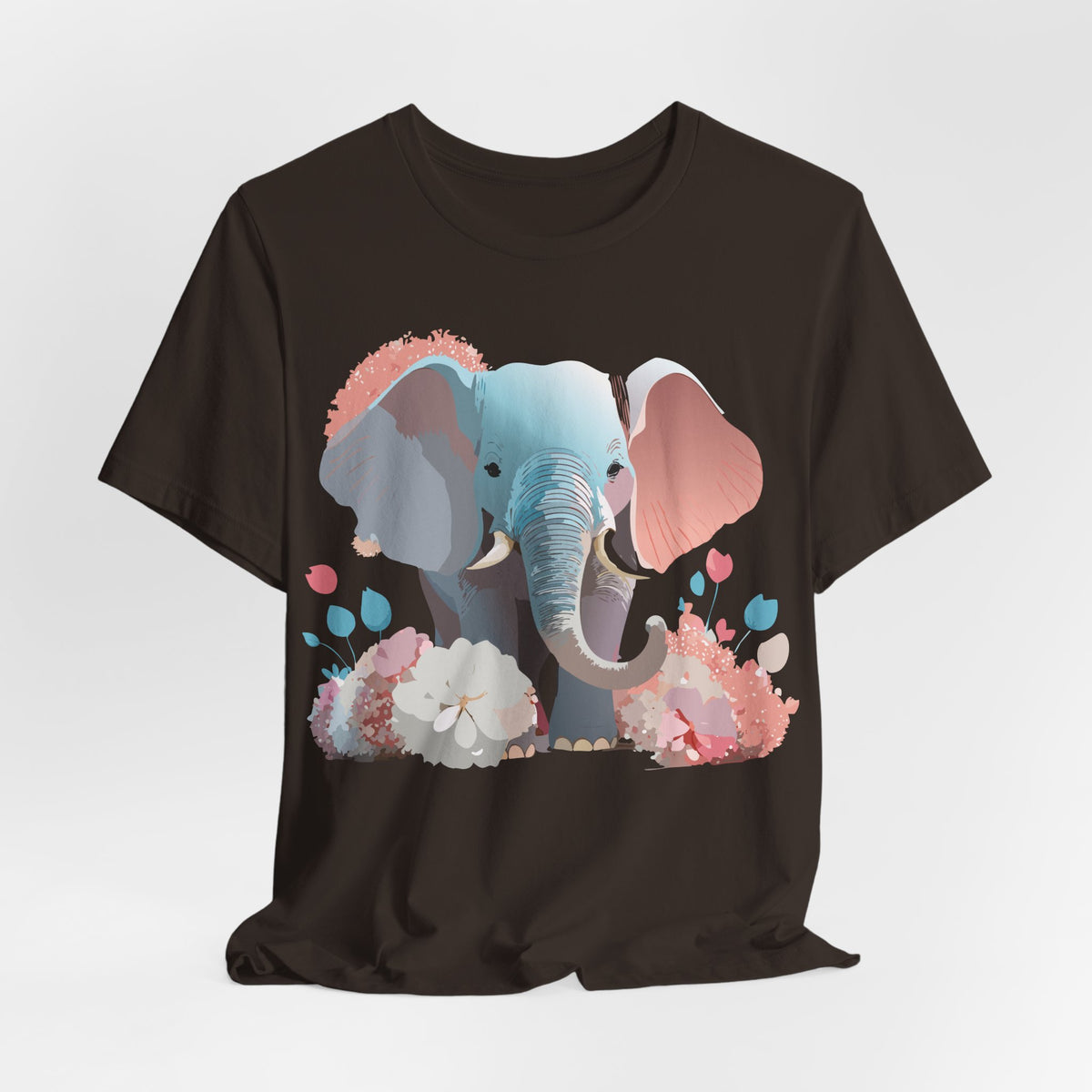 Elephant Graphic Unisex Cotton Bella+Canvas Tee with Art Animal Design d16