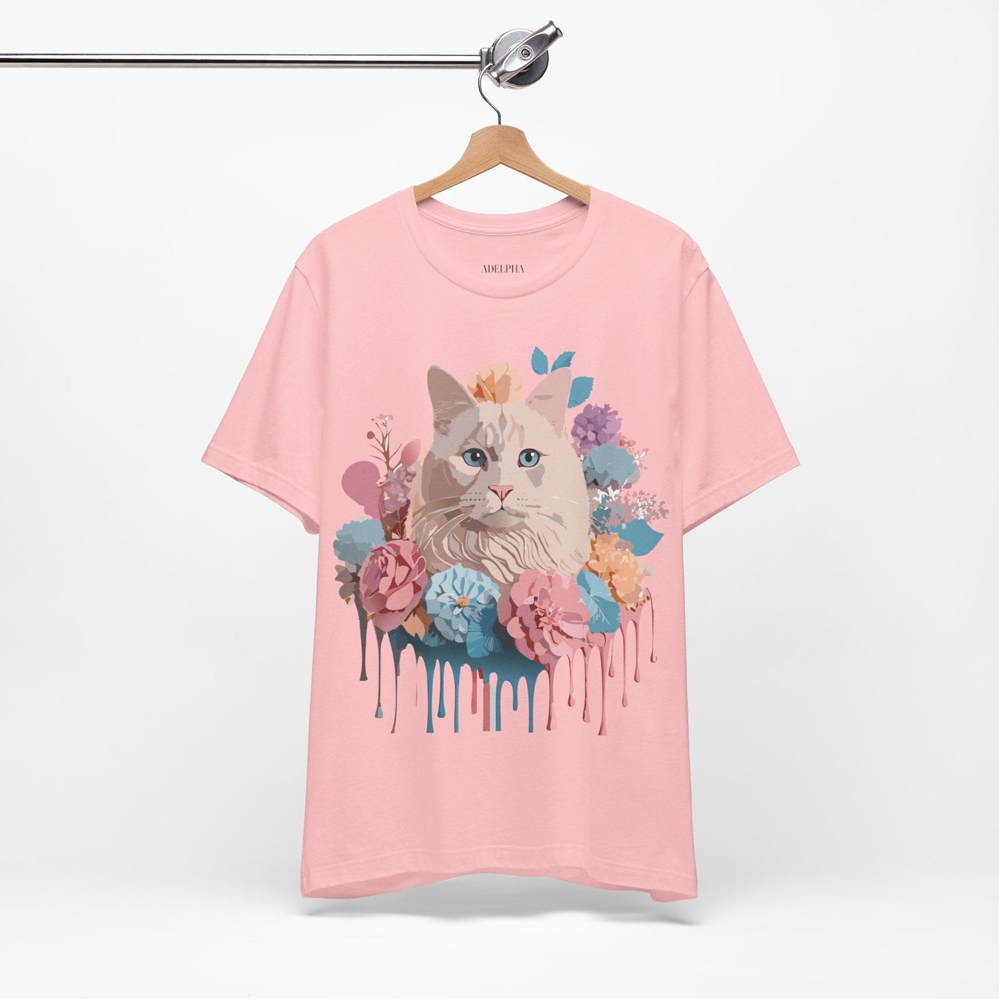 Cat Graphic Tee Unisex Short Sleeve Shirt With Vintage Art Adelpha