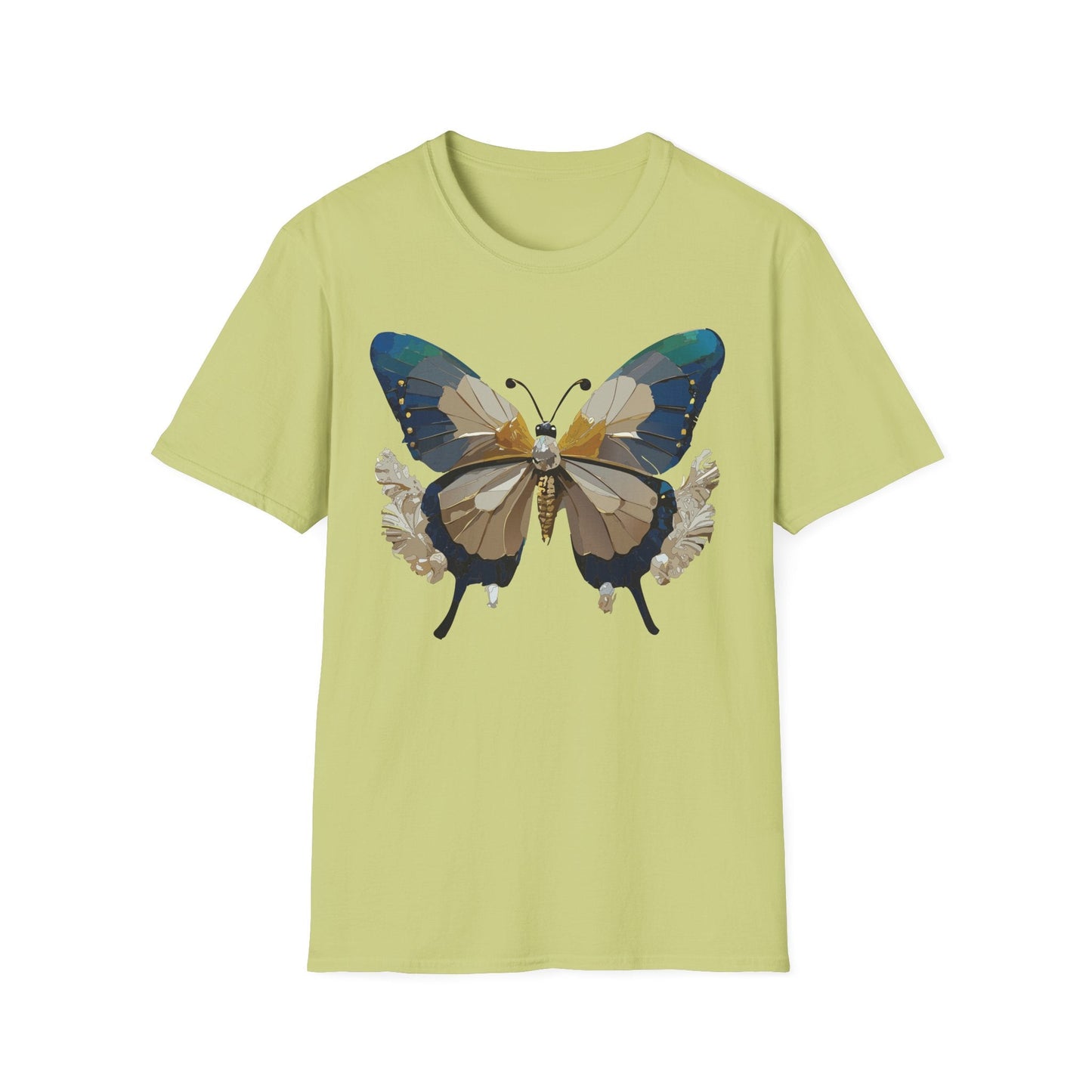 Butterfly Themed Unisex T Shirt With Monarch Design Gildan Softstyle 64000 Premium Ring Spun Cotton