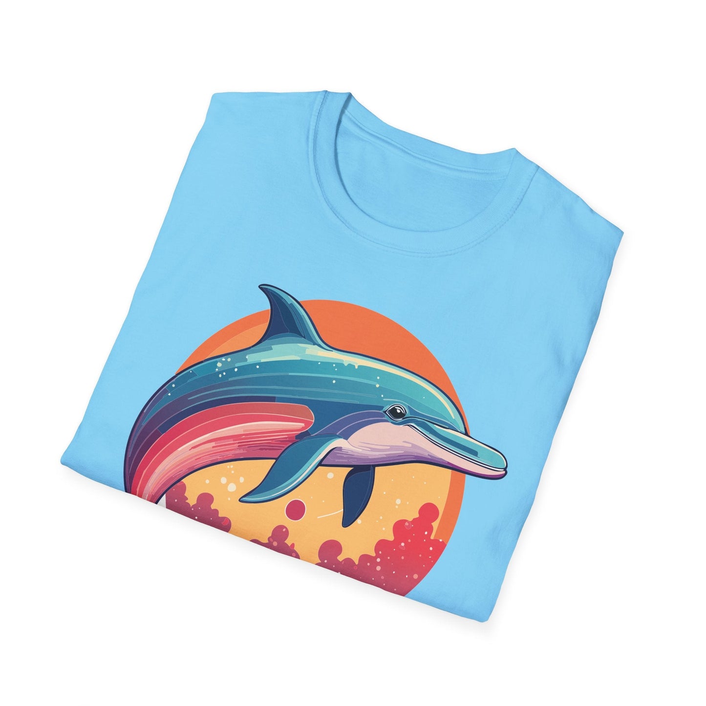 Dolphin Shirt For Unisex Adults Gildan Softstyle 64000 Ring Spun Cotton Tee Fish Tee