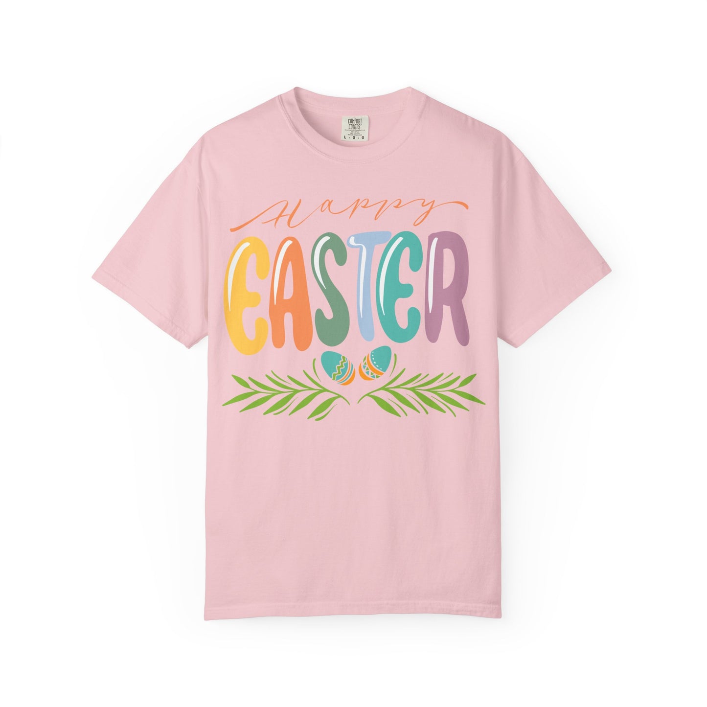 Happy Easter T-Shirt, Tee Shirt with Easter Signature, T Shirt with Easter Prints, Tee Shirt with Easter Design