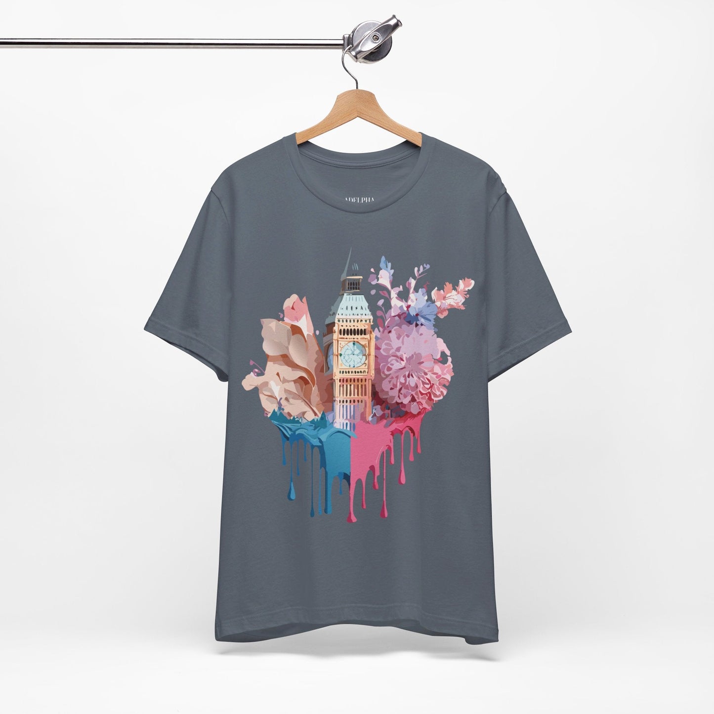 Adelpha Unisex London Tour Graphic Tee With Vintage Inspired Artwork Short Sleeve
