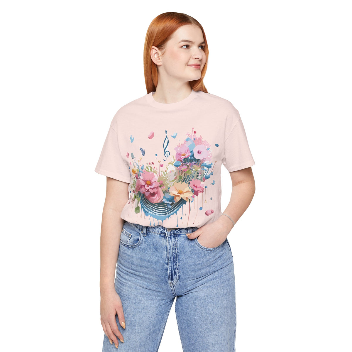 Music Graphic Unisex Cotton Bella+Canvas Tee with Art Design m163