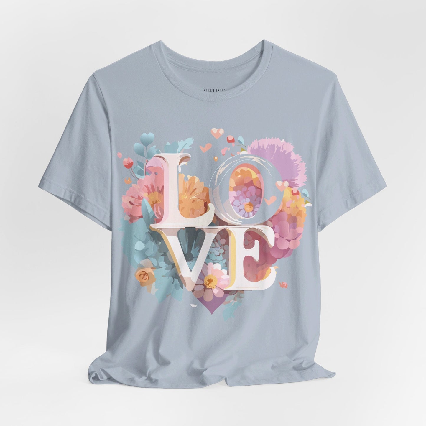 Valentine Day Graphic Unisex 100 Cotton Vintage Artwork with Love and Flower Design Tee 51