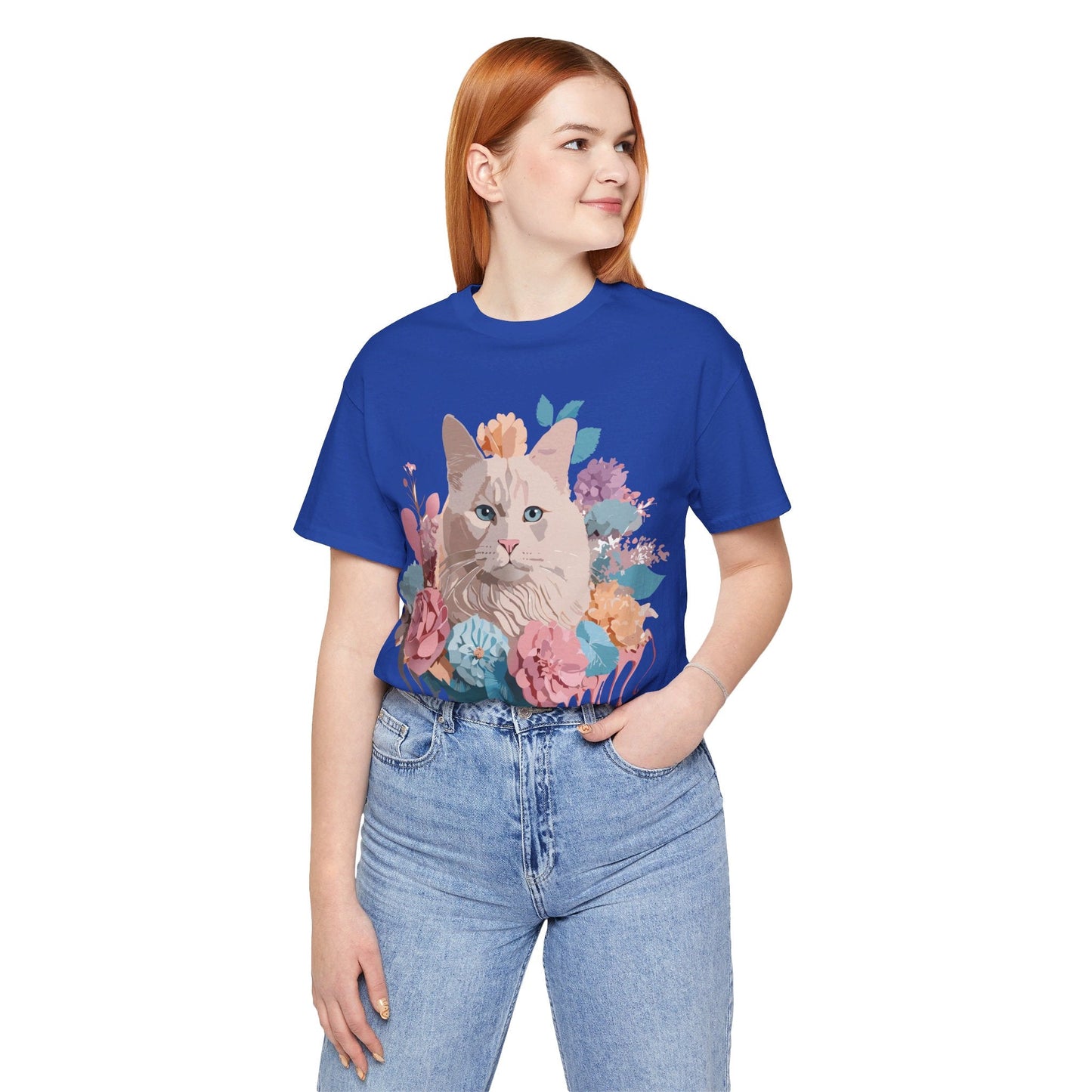 Cat Graphic Tee Unisex Short Sleeve Shirt By Adelpha Vintage Art Design