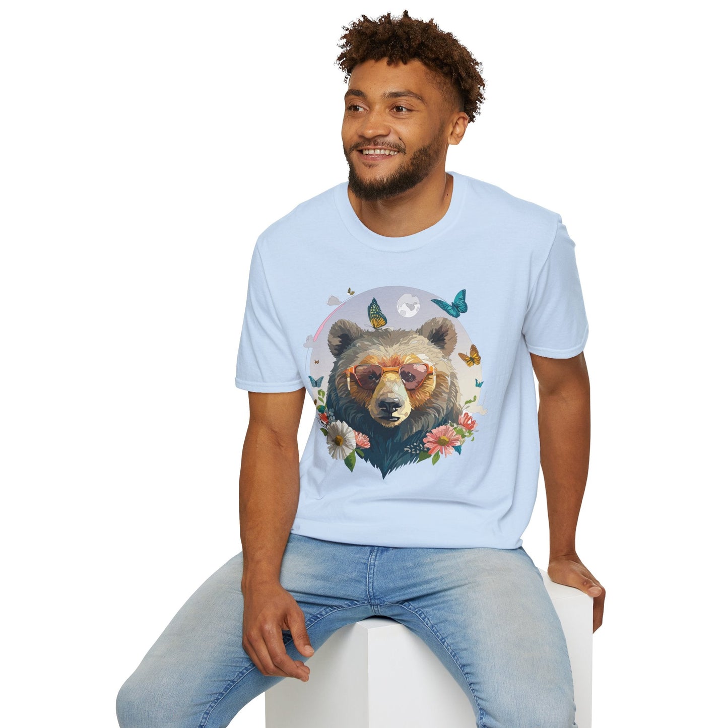 Bear T Shirt Unisex Softstyle Tee 100 Percent Ring Spun Cotton Gildan 64000 Comfortable Wear