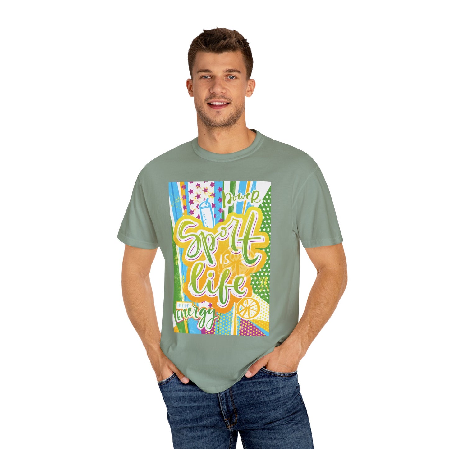 Unisex-T-Shirt mit Sports-Art-Design