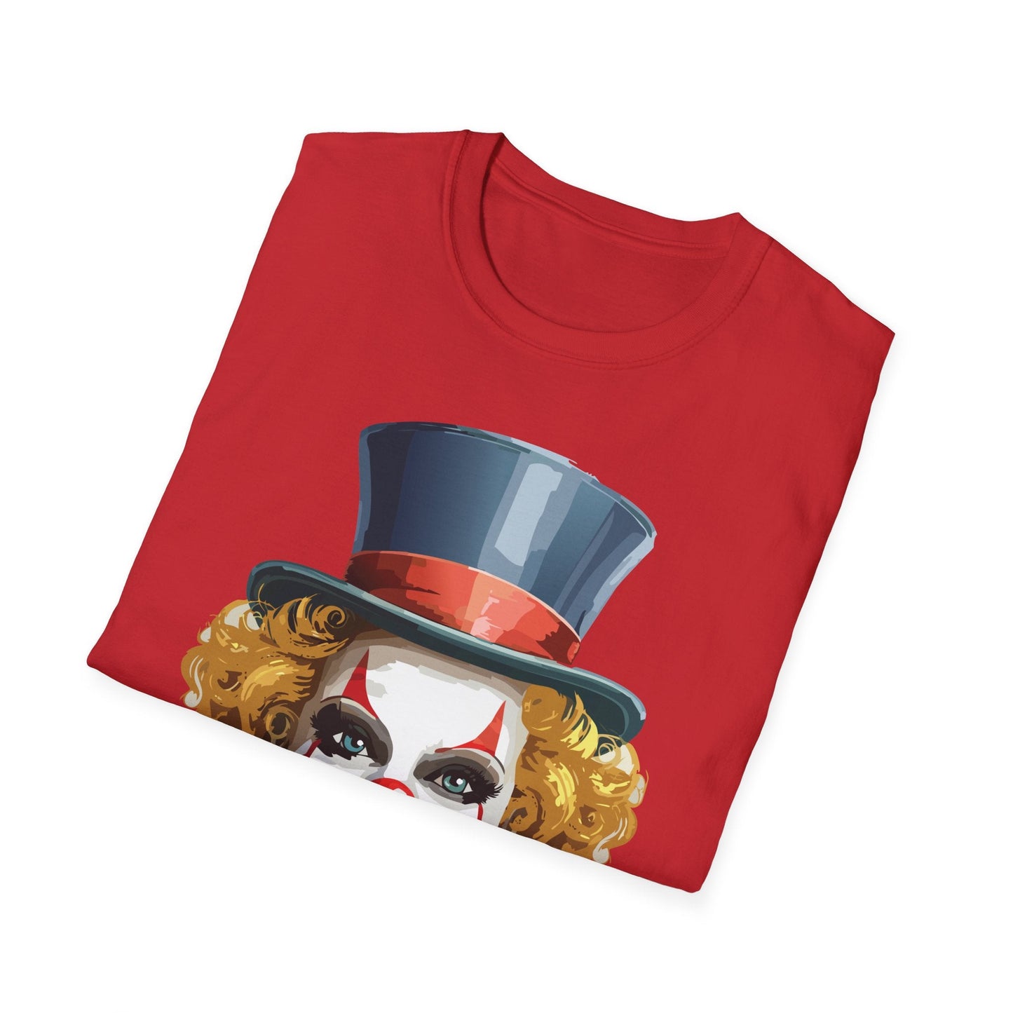 Clown Shirt T Shirt With Clown Funny Man Circus Shirt Scary Man Tee Unisex Gildan Softstyle 64000
