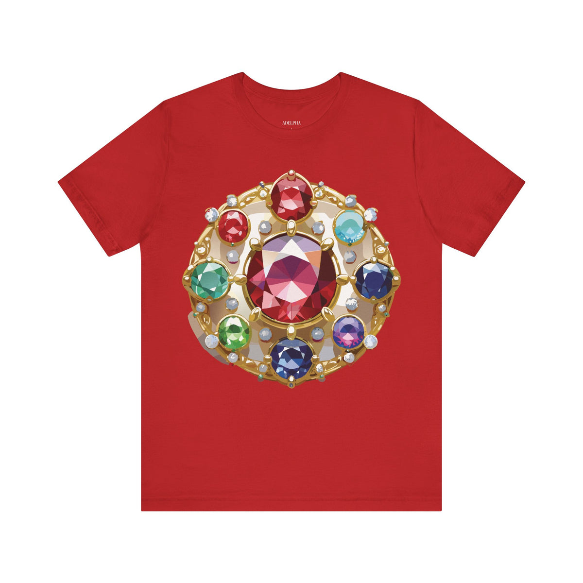 Jewelry Graphic Unisex Cotton Bella+Canvas Tee with Gemstones Art Design m49