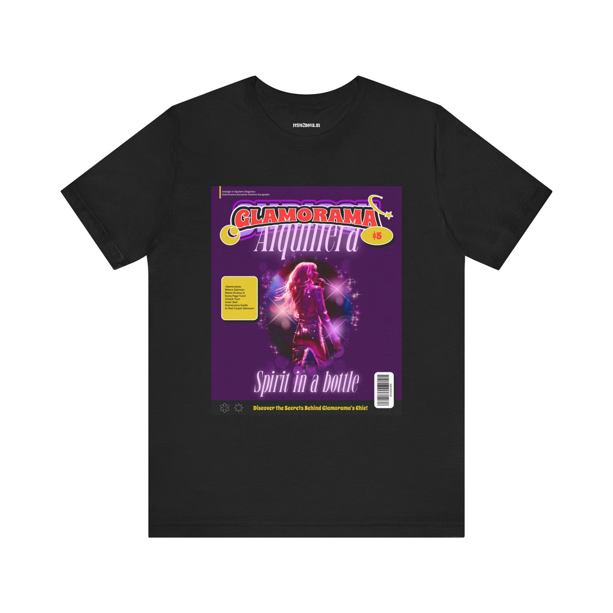 Magazine Cover Graphic Unisex Cotton Bella+Canvas Tee with Retro Poster ab26