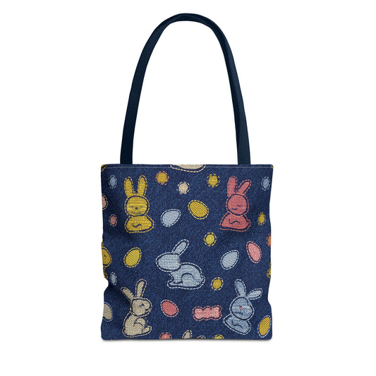 Easter Graphic Design Denim Fabric Imitation Print Unisex Canvas Bag Poly Spun 3 Sizes Tote Bag 204-1
