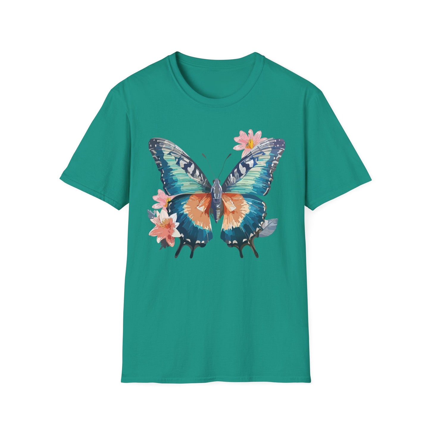 Butterfly T Shirt Unisex Cotton Tee Monarch Butterfly Design Softstyle 64000 Gildan Brand Quality