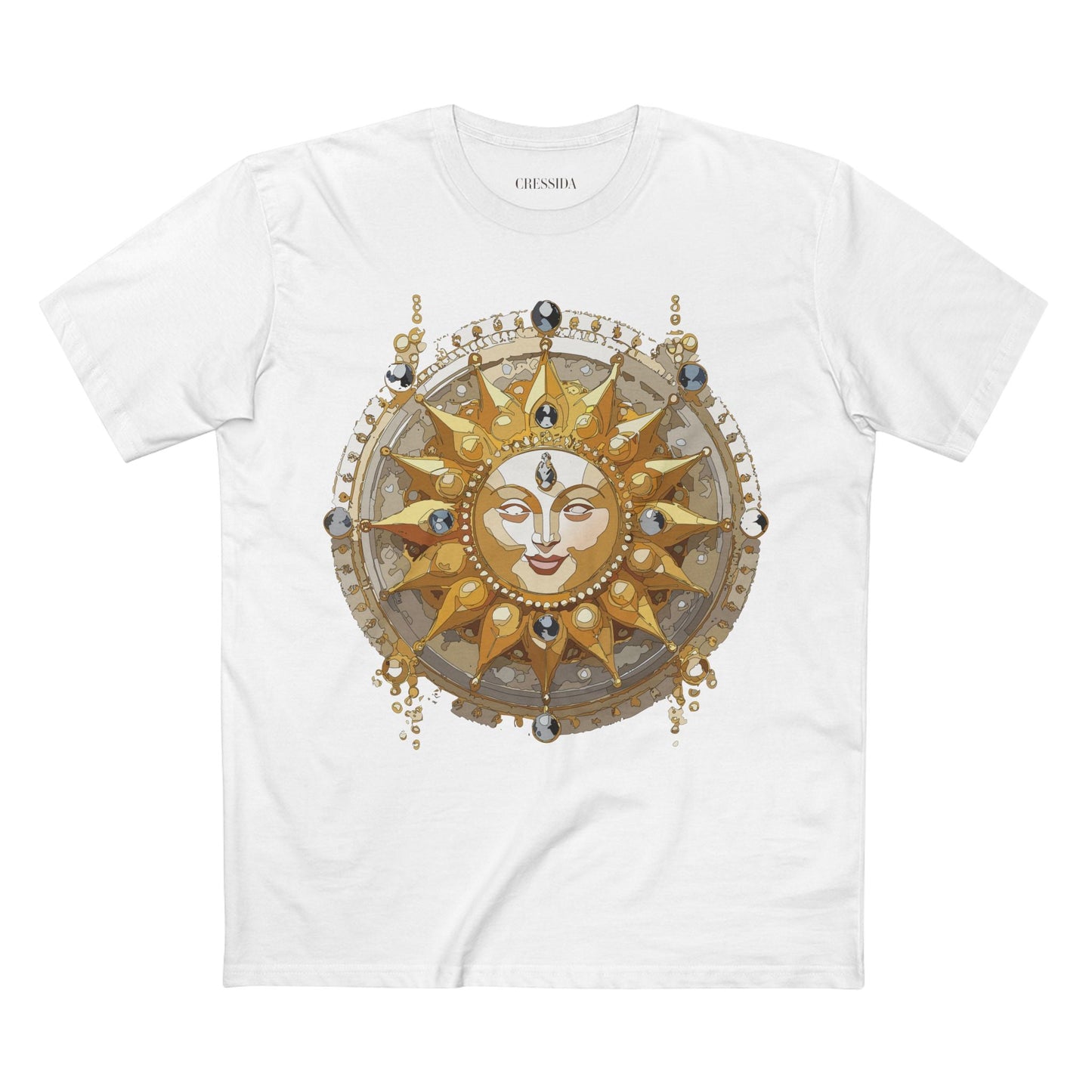 Gold Sun Graphic Unisex 100 Cotton T-Shirt with Golden Art Design 9