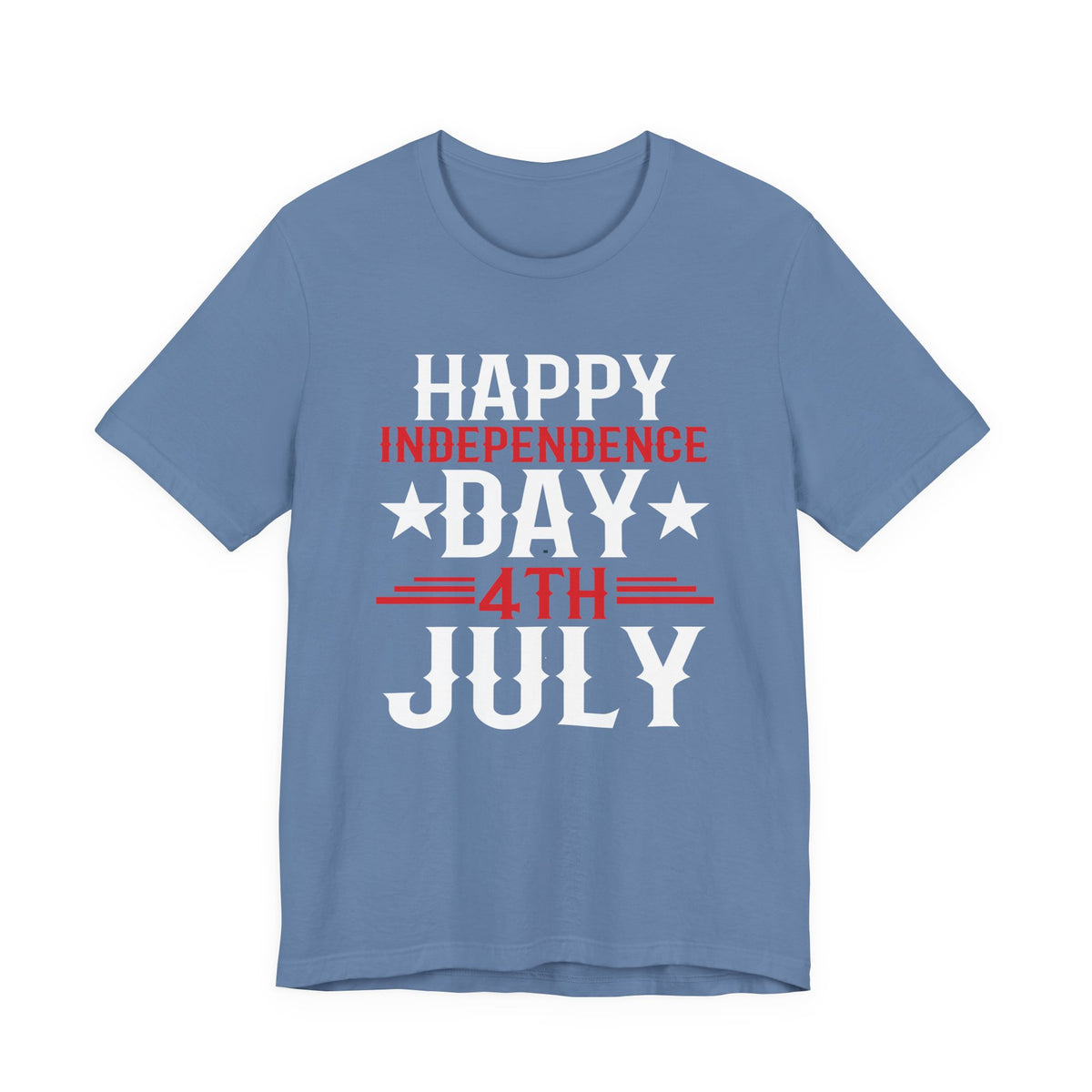 Happy Independence Day 4th July T-Shirt Patriotic Stars Stripes Unisex Cotton 016