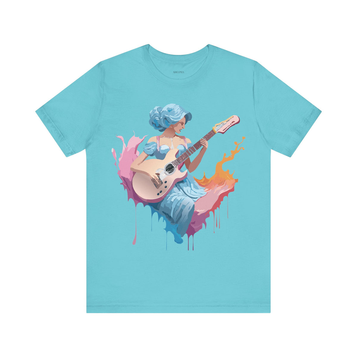 Music Graphic Unisex Cotton Bella+Canvas Tee with Art Design m135