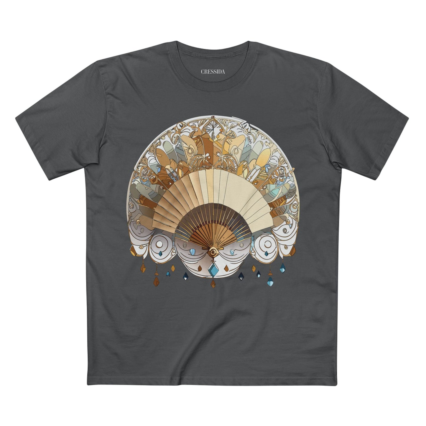 Antique Fan Graphic Design T-Shirt Unisex 100 Cotton Floral Carnival Artwork Tee 11