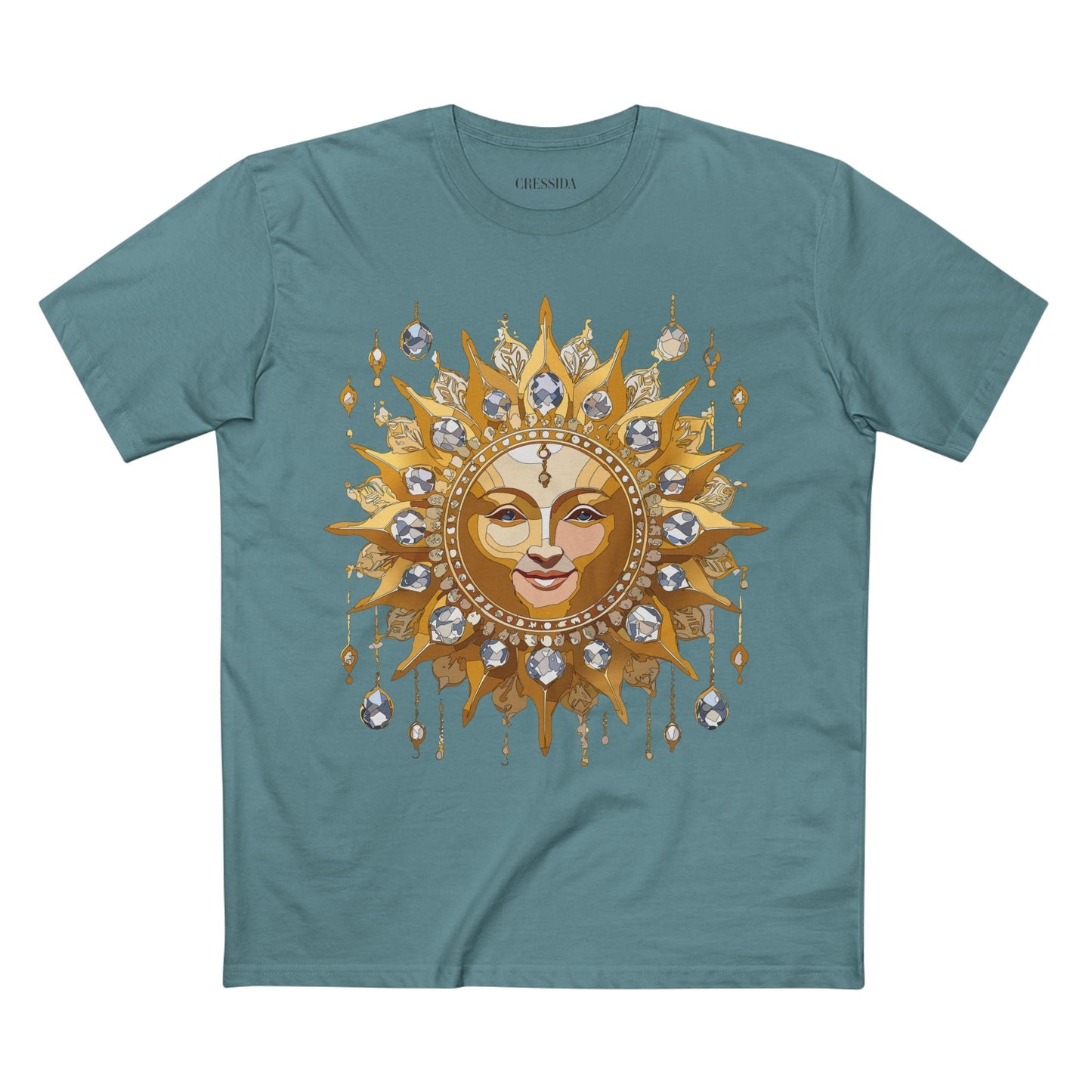 Gold Sun Graphic Unisex 100 Cotton T-Shirt with Golden Art Design 6