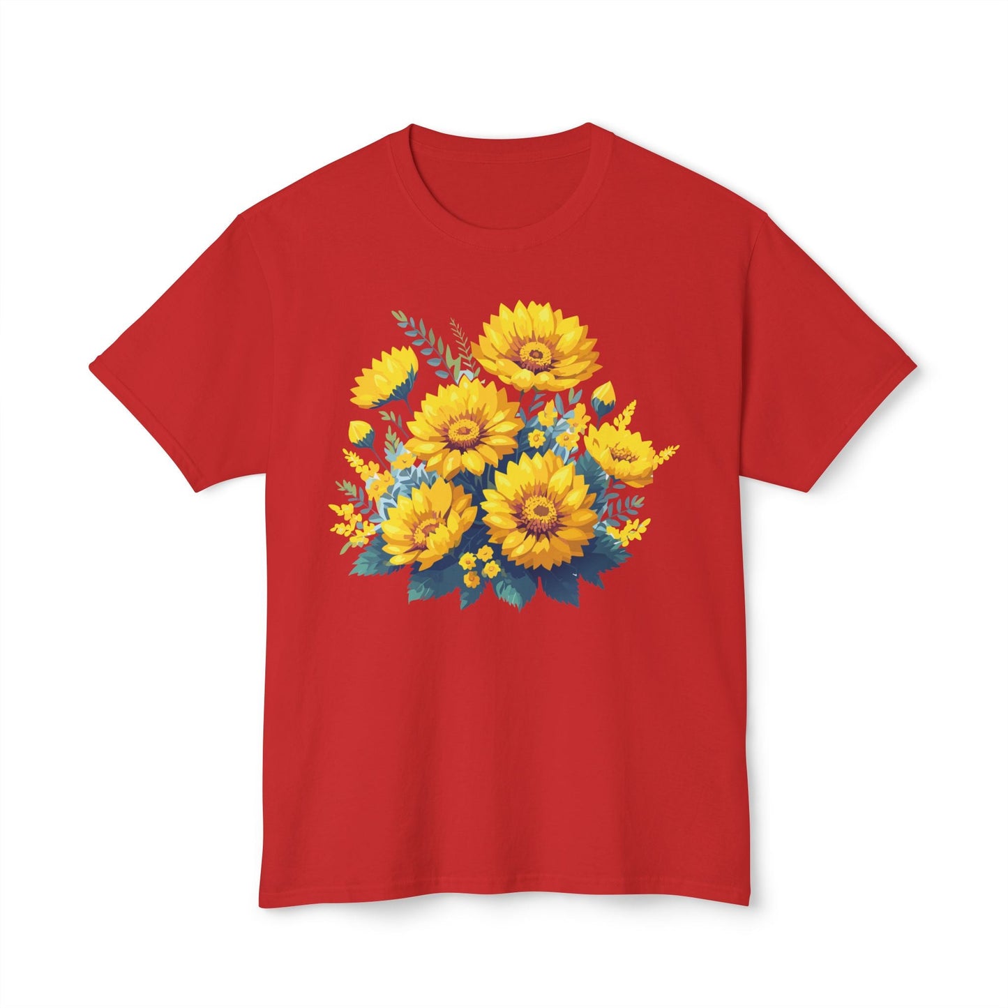 Floral T Shirt Vintage Flowers Unisex Art Print Tee 100 Percent Cotton Made In USA Floral Design