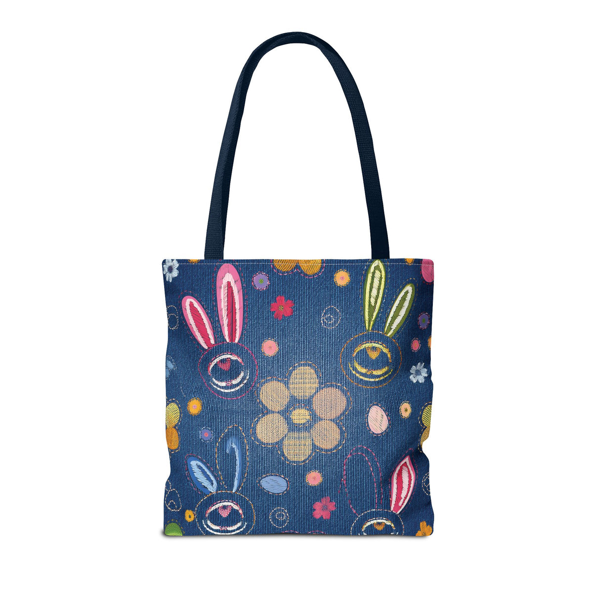 Easter Graphic Design Denim Fabric Imitation Print Unisex Canvas Bag Poly Spun 3 Sizes Tote Bag 204-9