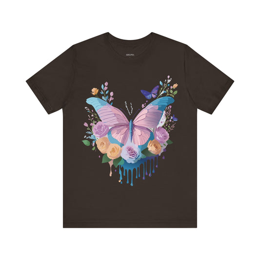 Butterfly Graphic Unisex Cotton Bella+Canvas Tee with Art Design n87