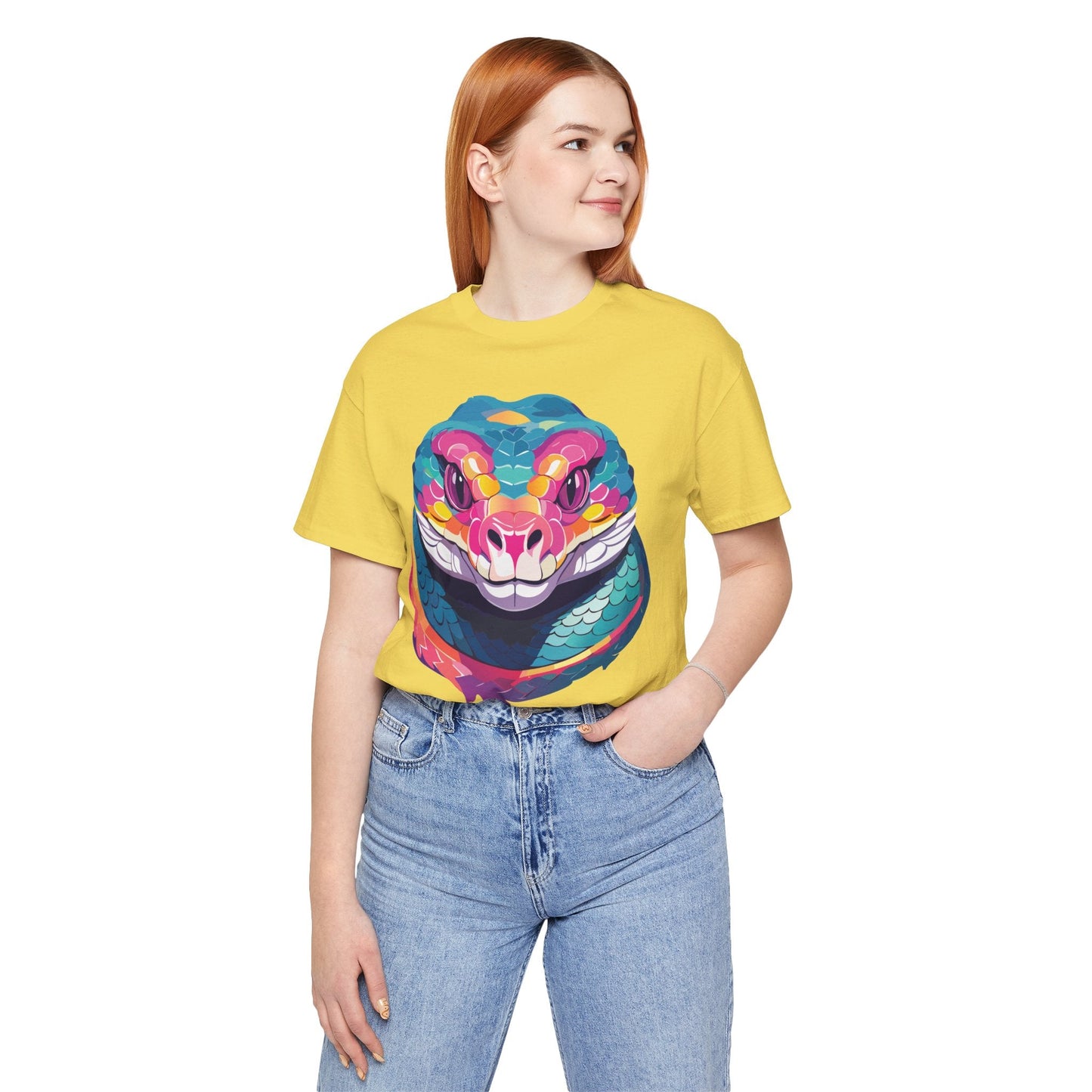 Unisex Animal Tee Shirt With Art Design, Wild Animals Short Sleeve Graphic Tee For Everyday Wear