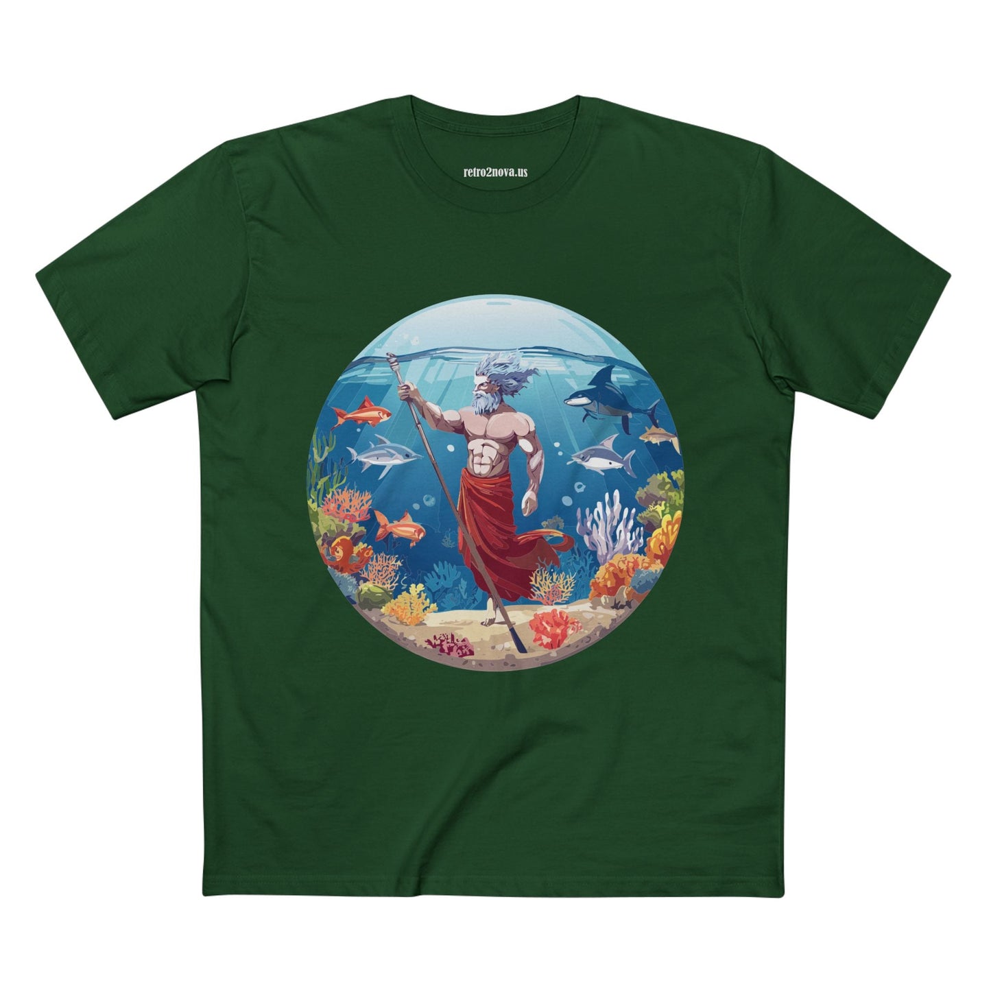Retro2Nova Ocean Shirt Unisex Premium Cotton Tee With Original Art Design OP13 Exclusive Edition