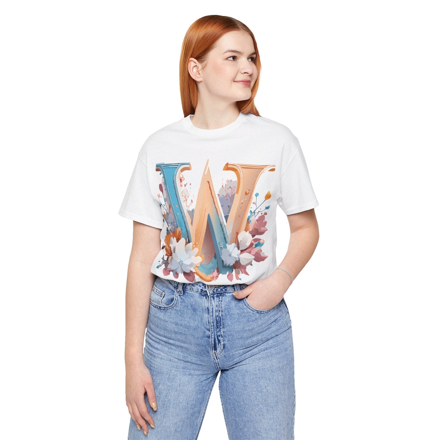 Letter W Shirt Graphic Tee Unisex Adelpha Vintage Inspired Art Design Short Sleeve