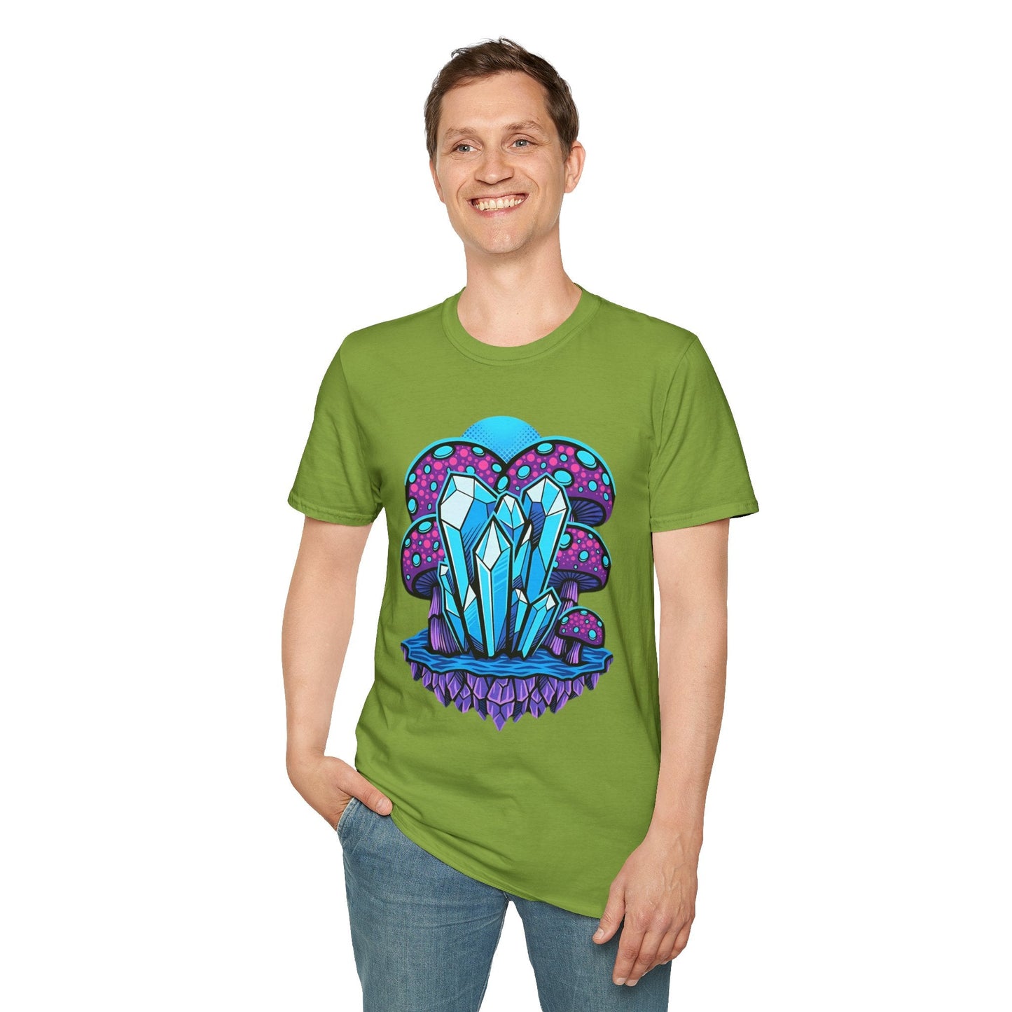 Mashroom Tee Shirt Softstyle Gildan 64000 100 Percent Ring Spun Cotton Breathable Funny Fungus