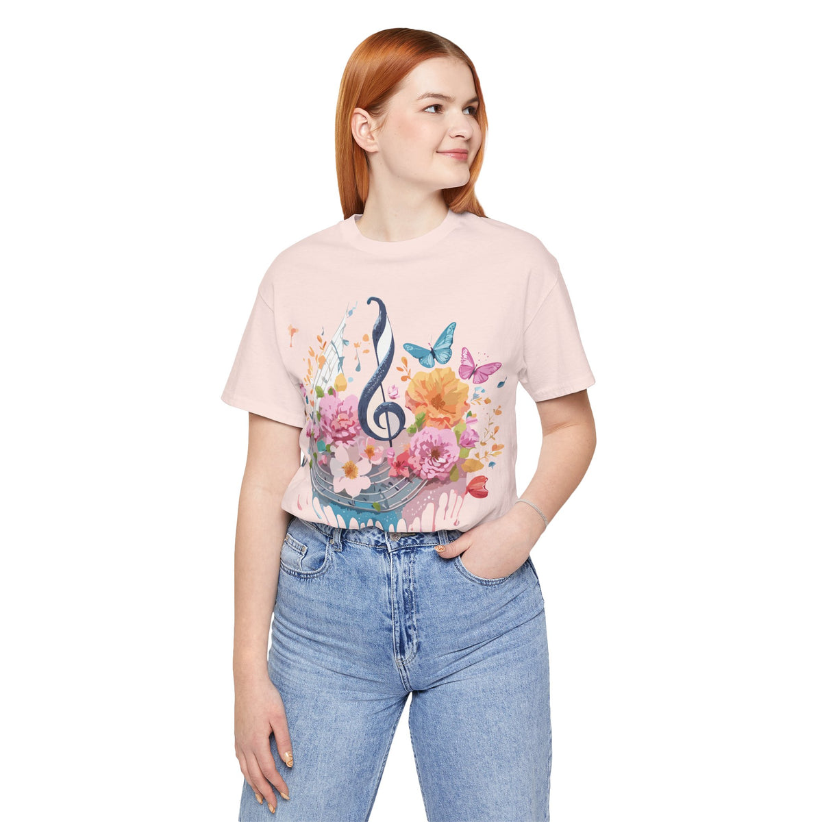 Music Graphic Unisex Cotton Bella+Canvas Tee with Art Design m169