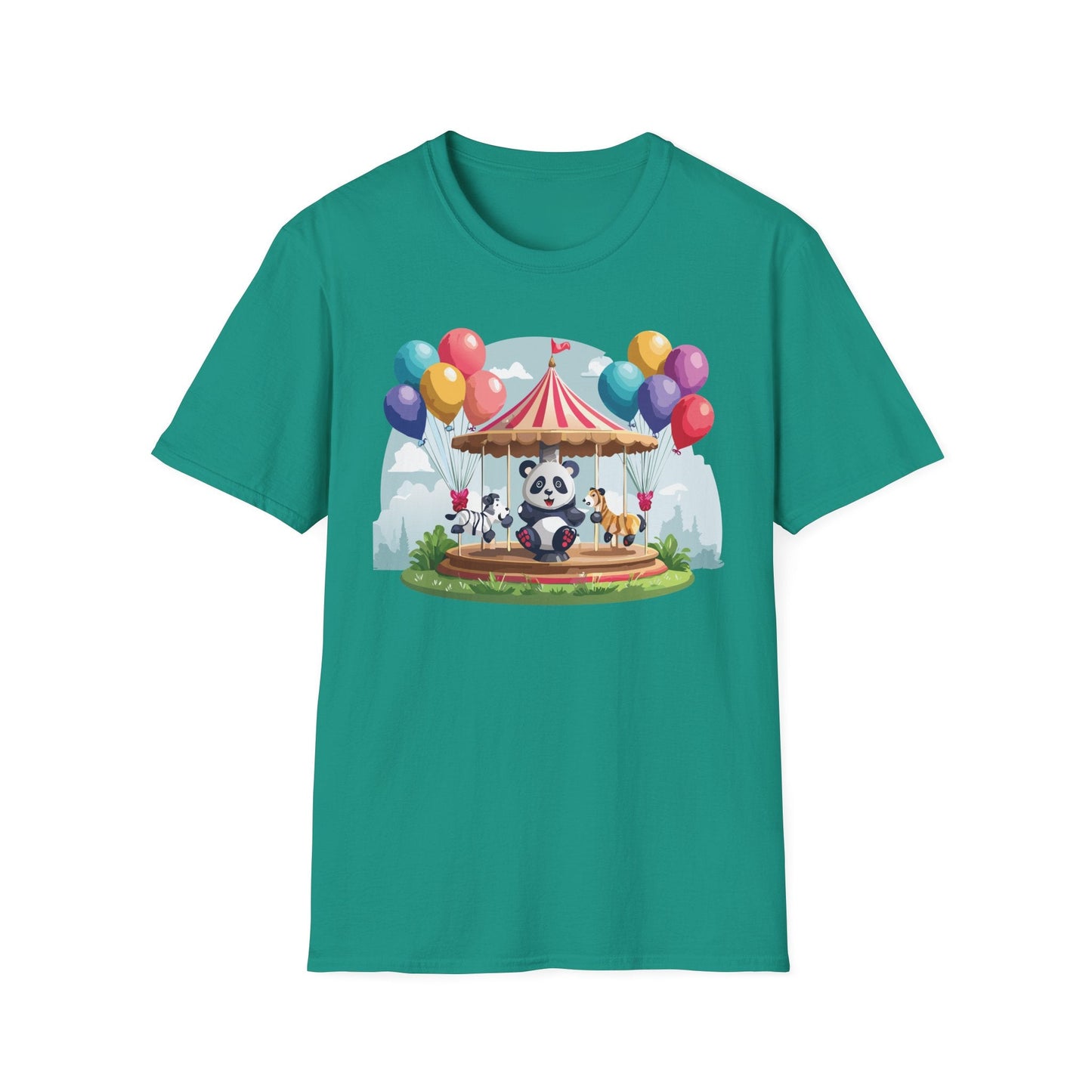Unisex Panda Shirt Panda Tee Animal Print T Shirt Softstyle 64000 Gildan 100 Percent Ring Spun Cotton