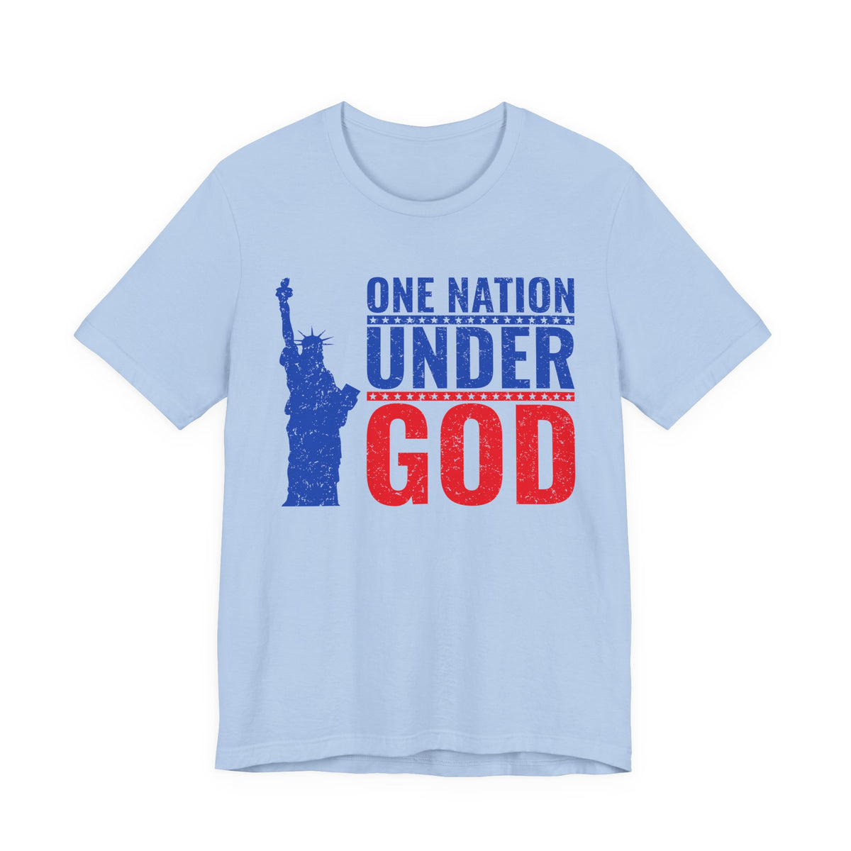 One Nation Under God T-Shirt Statue of Liberty Patriotic USA Design Unisex Cotton a6