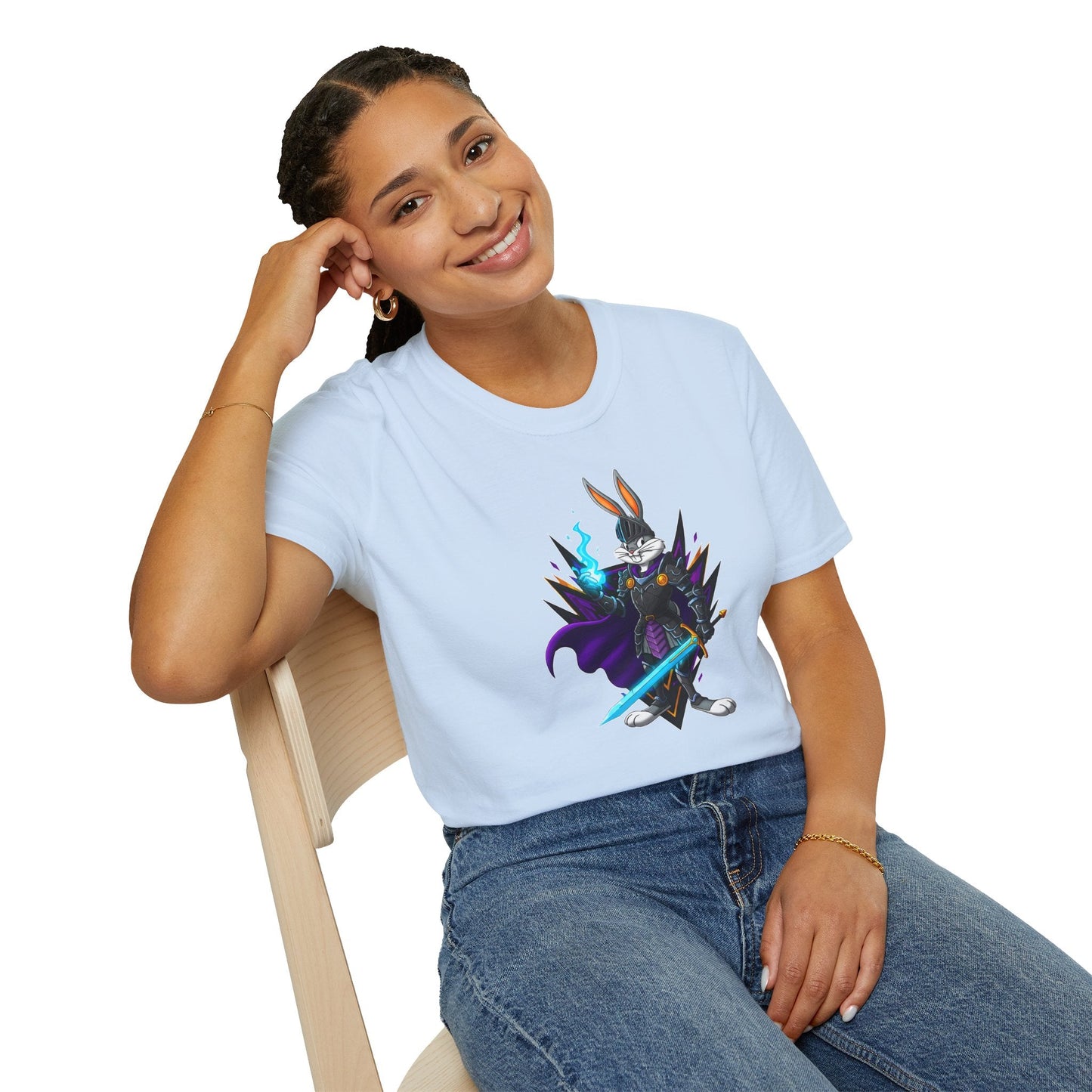 Bugs Bunny Shirt Unisex Gildan Softstyle Tee 100 Percent Cotton Cartoon Graphic Design