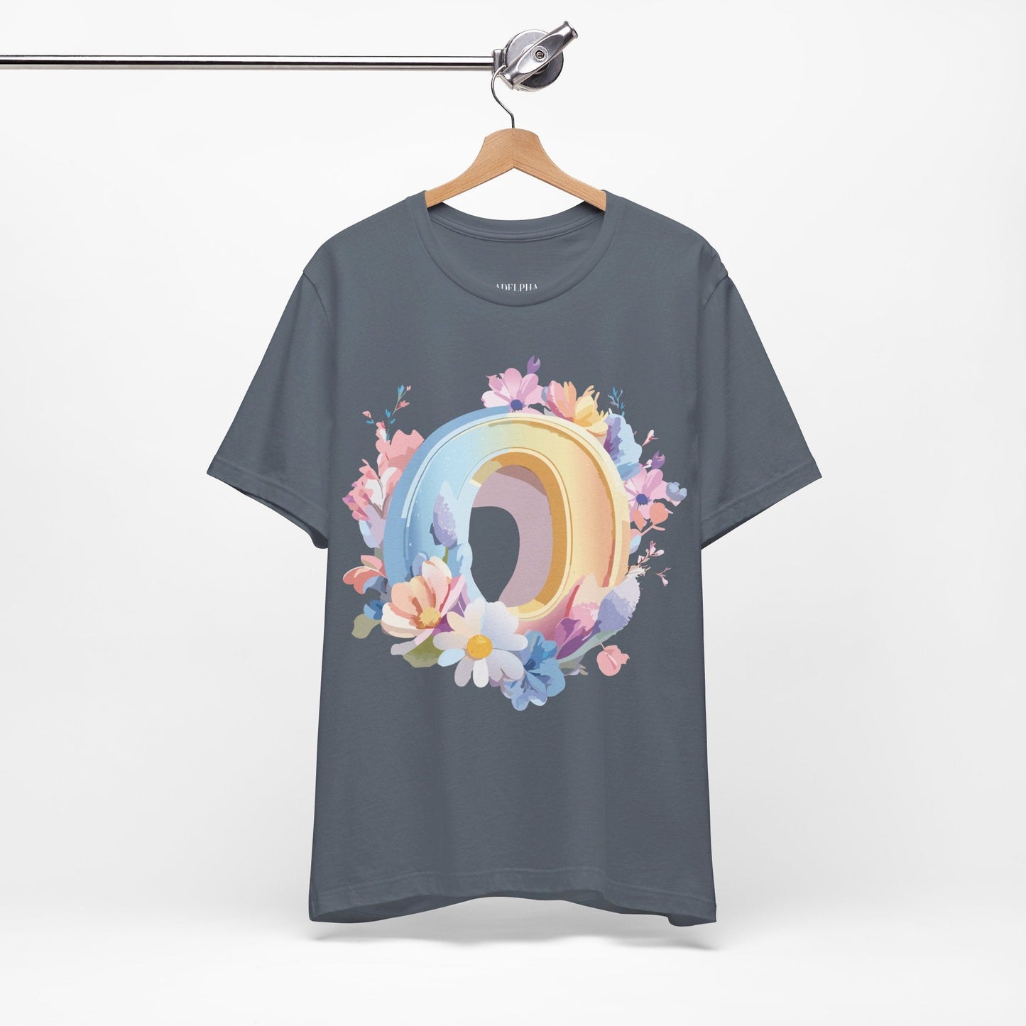 Letter O Shirt Unisex Graphic Tee Art Design Adelpha Vintage Inspired Short Sleeve Jersey